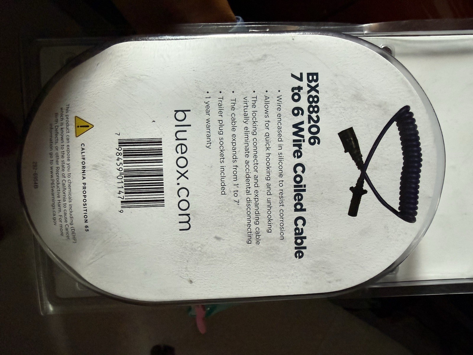 Blue Ox BX88206 7 to 6 Coiled Electrical Cable