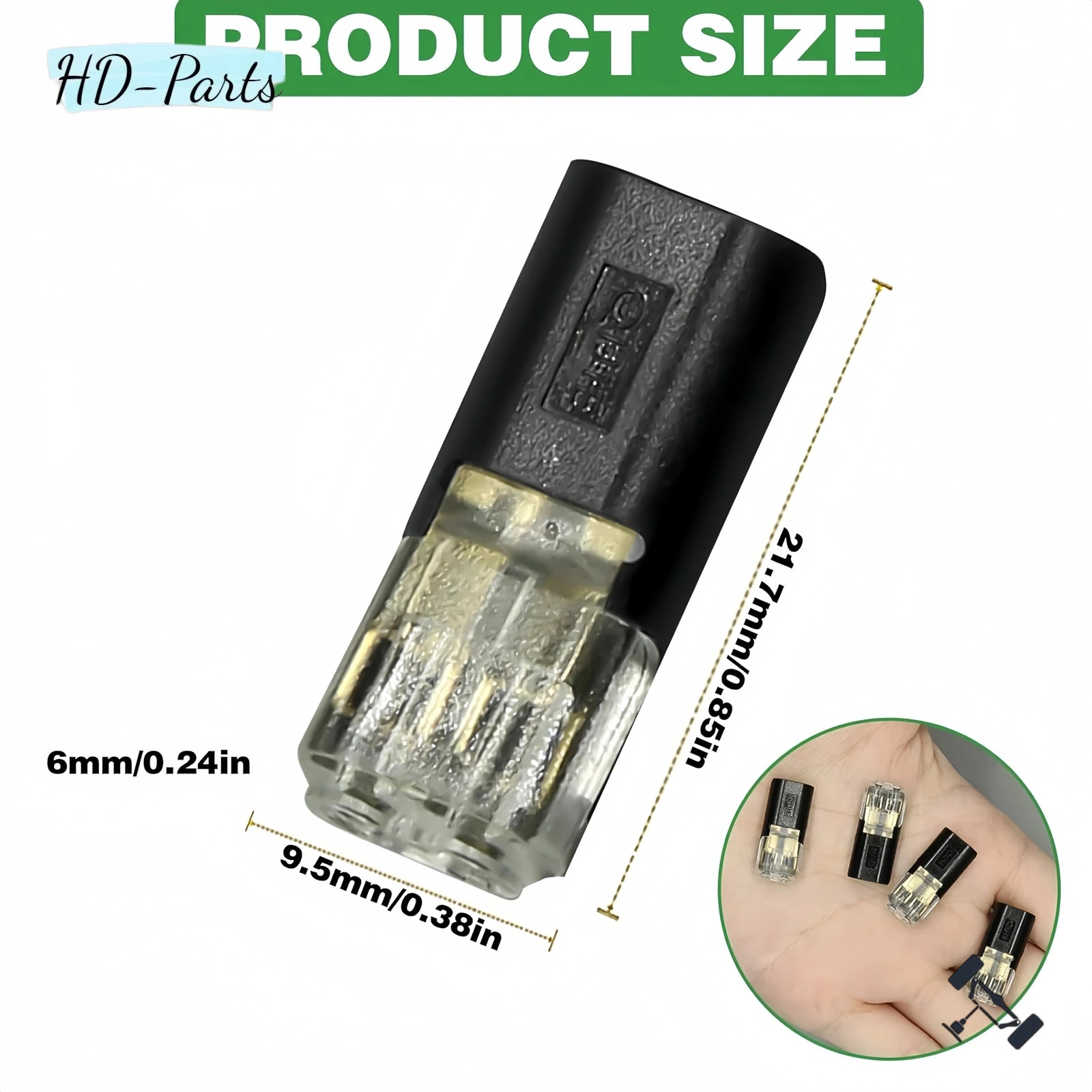 50Pcs 2-Pin Wire Cable Snap Connectors 22-18 AWG For LED Strip Speaker Wiring
