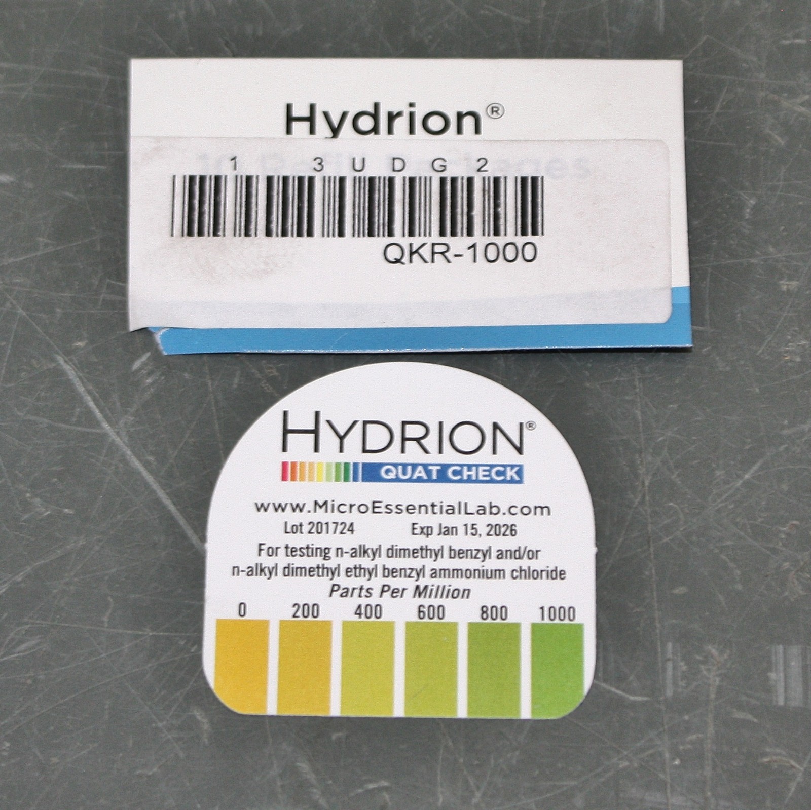 (50) Hydrion Test Paper Refill QKR-1000, Quat / Quaternary Ammonium, EXP 01/2026