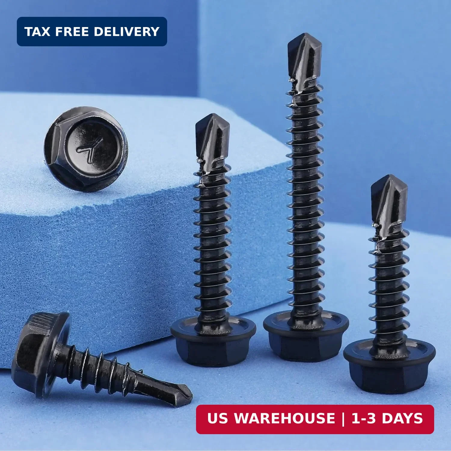150Pcs Self Drilling Screws Assortment Kit, 410 Stainless Steel Self Tappi