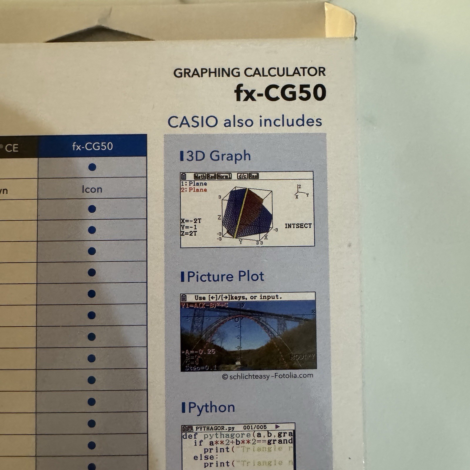 Casio FX-CG50 High-Resolution Python 3D Color Graphing Calculator – Black New