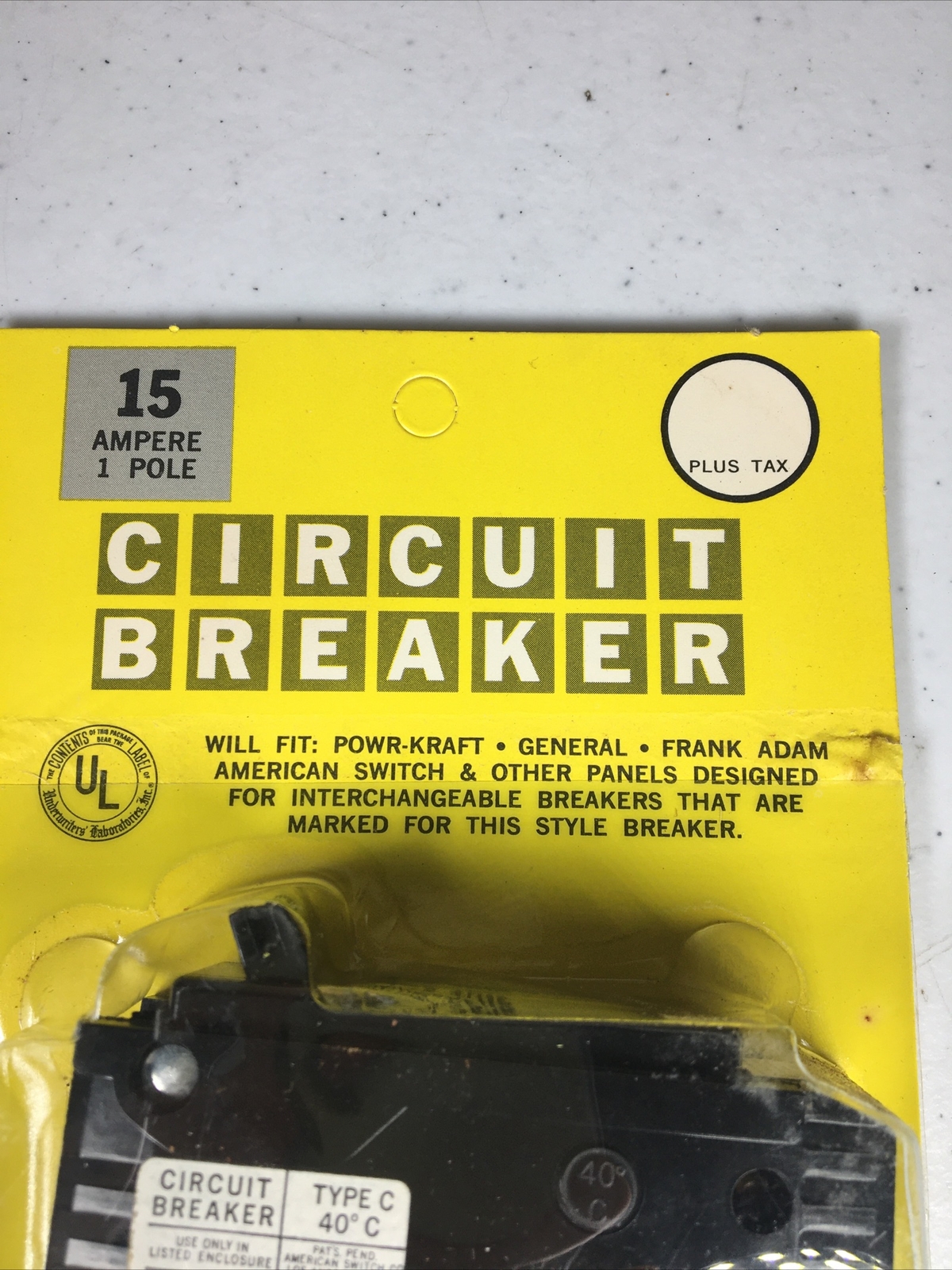 Wards Powr-Kraft 15 Amp (2) 1 Pole 120/240 Volt Circuit Breaker 83-9801 Vintage