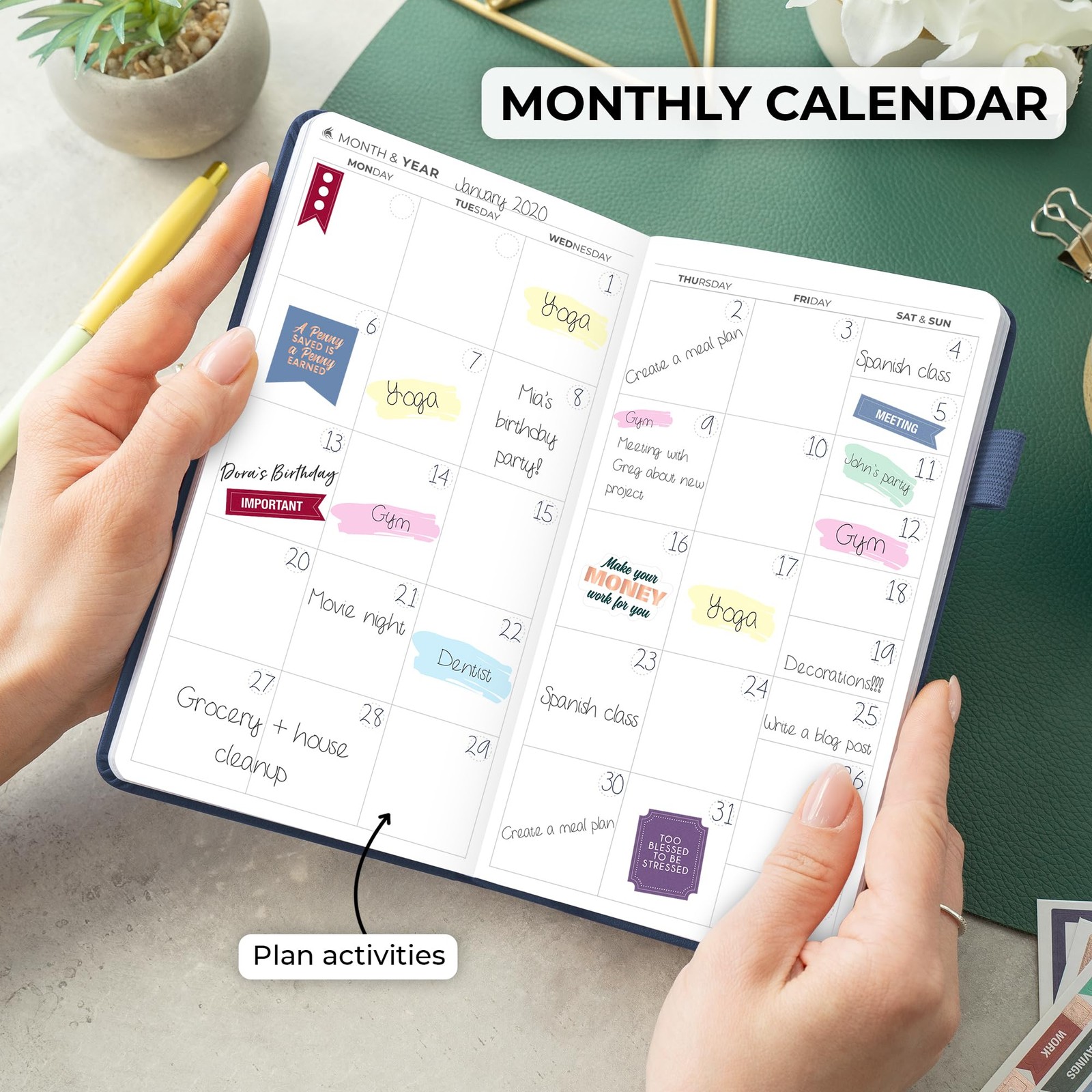 Clever Fox Pocket Planner Weekly – Undated Monthly Goal Planner and Calendar,…