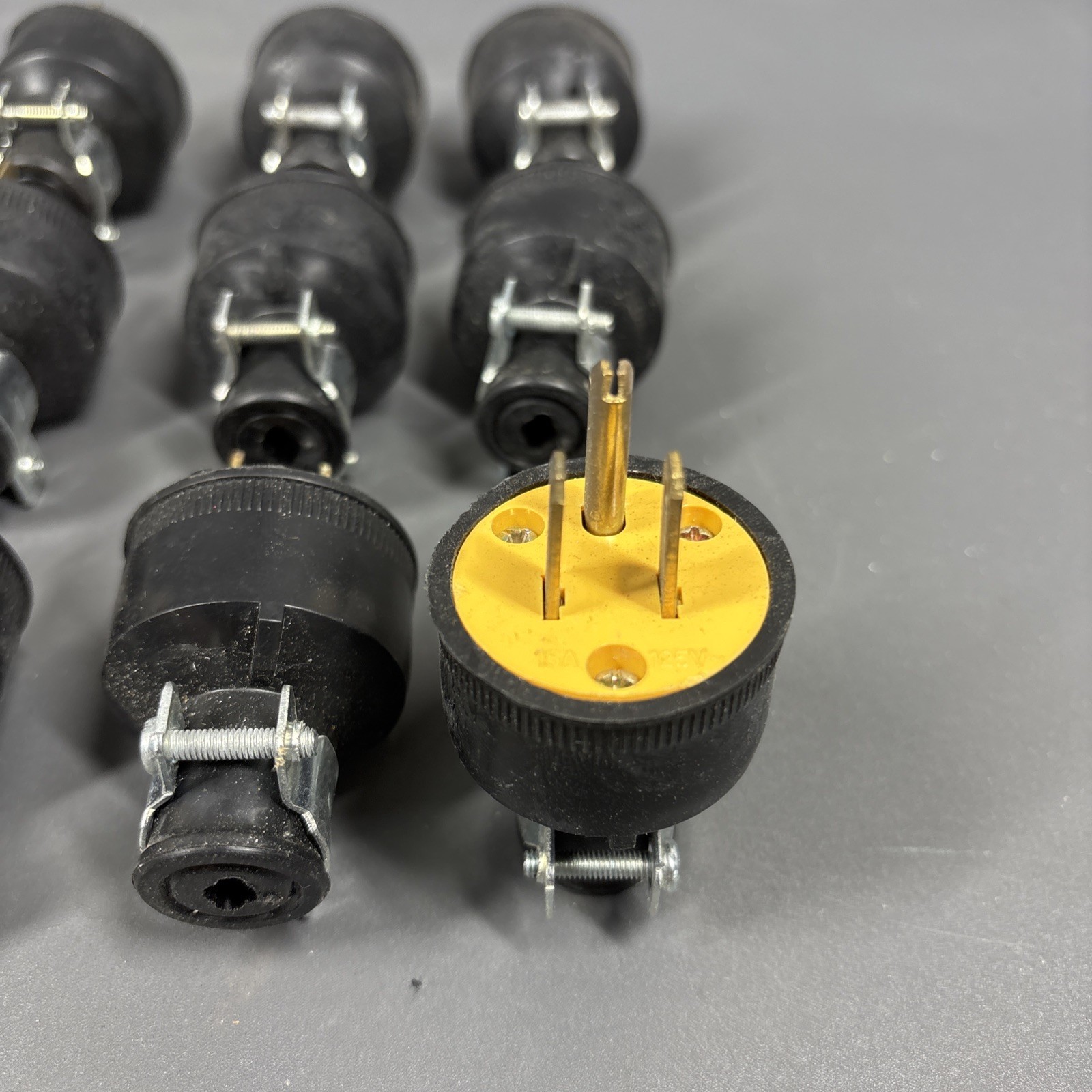 18x Eagle Electric 15A-250V, Black, Heavy Duty Rubber Construction Plugs