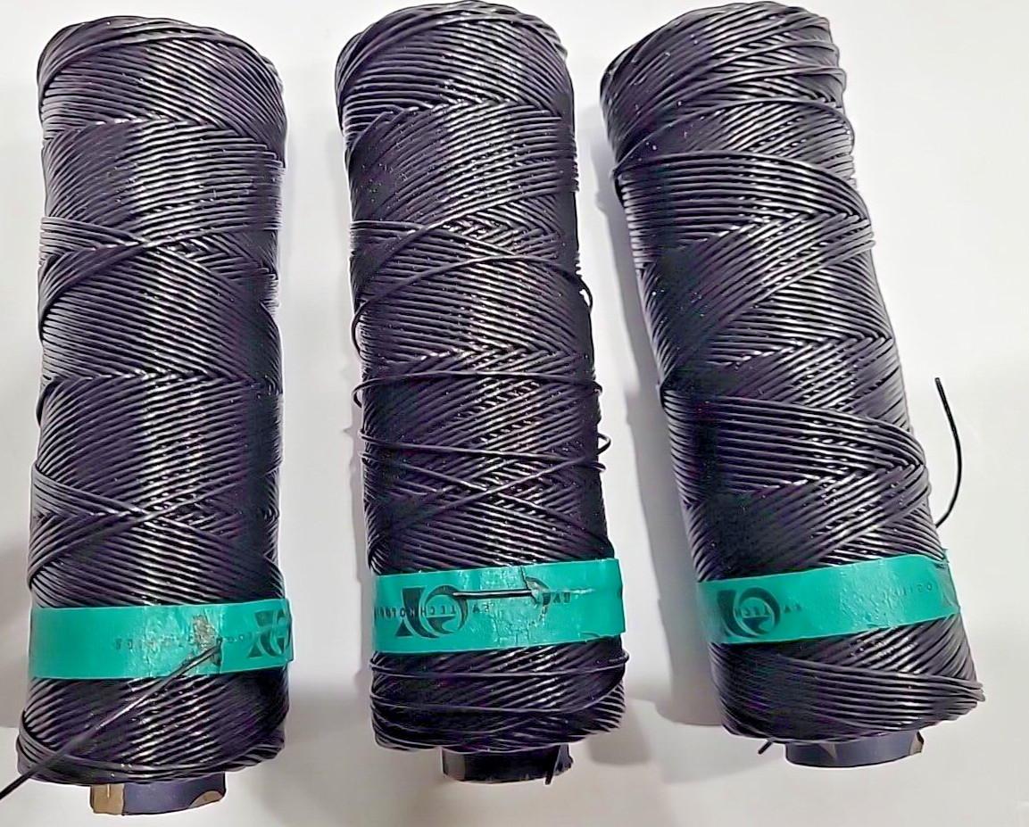 EY Technologies Lacing Braiding Cord, Black Nylon Wax, SET OF 3!
