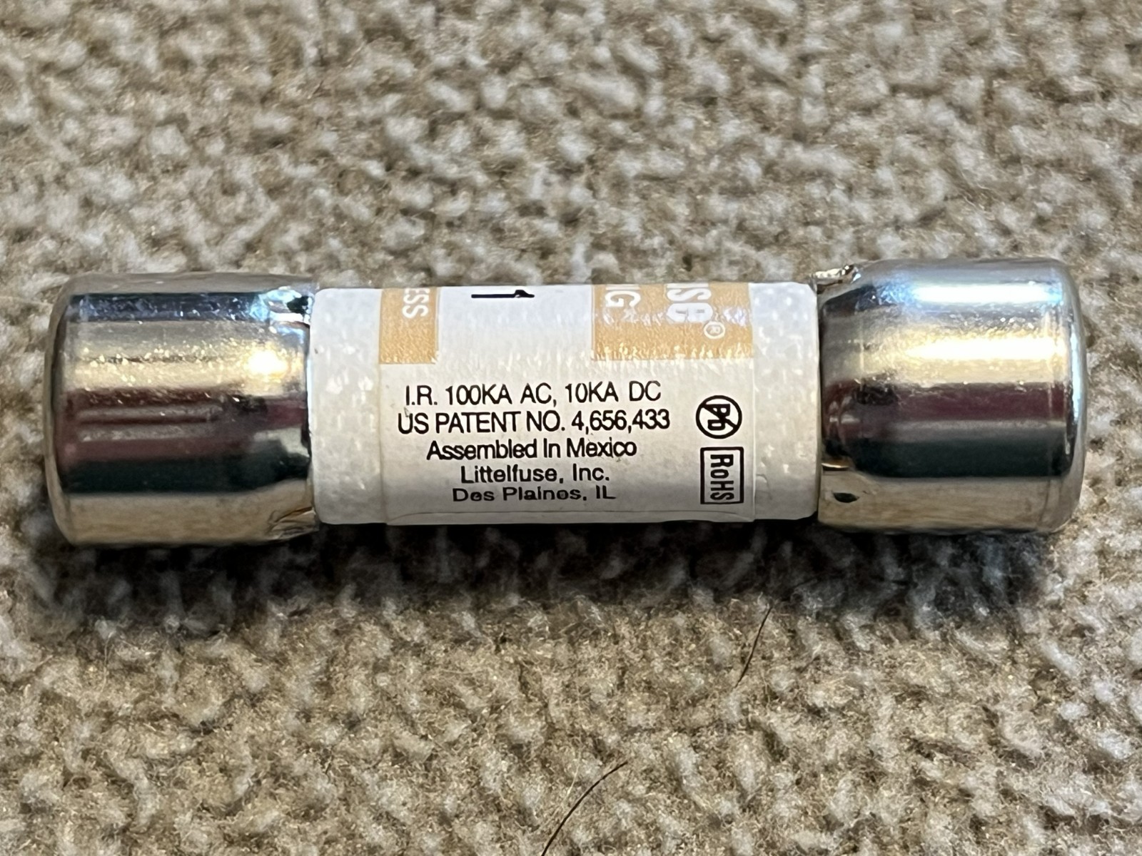 KLKD-1 Littelfuse 1 Amp 600V AC or DC FAST-ACTING Midget Fuse LOT OF 10