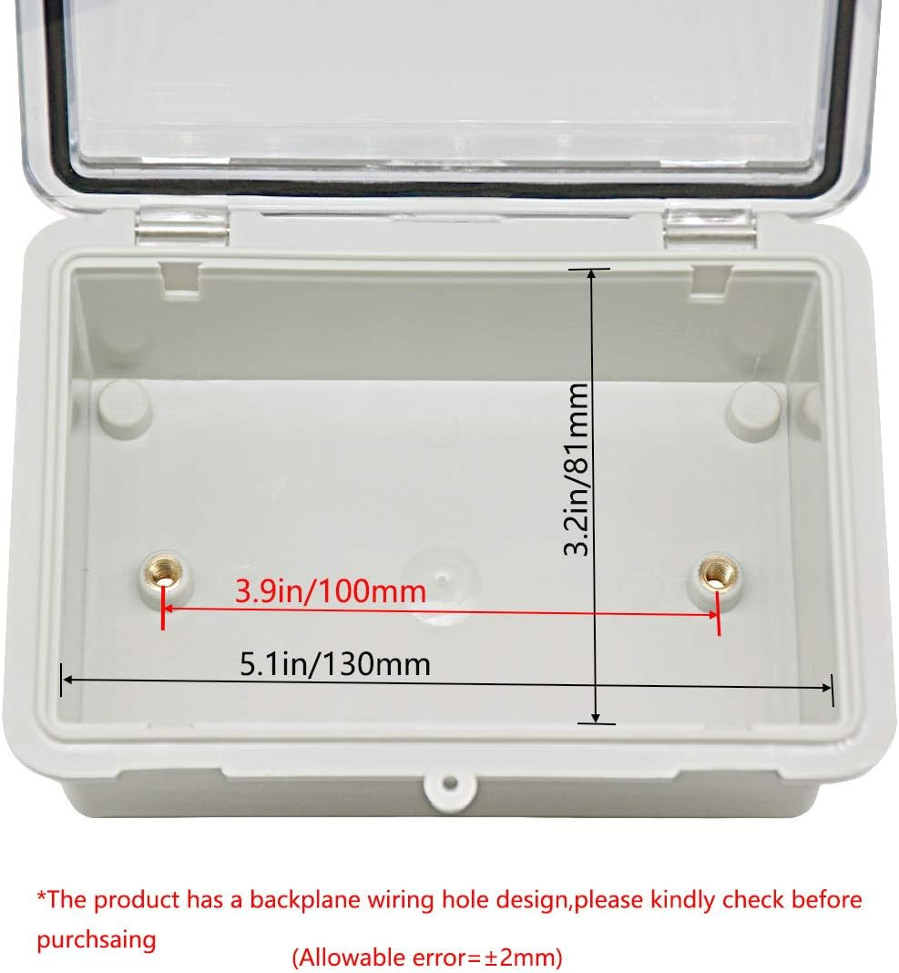IP65 ABS Junction Box 5.9″ x 3.9″ x 2.8″ Waterproof Enclosure Clear Lid