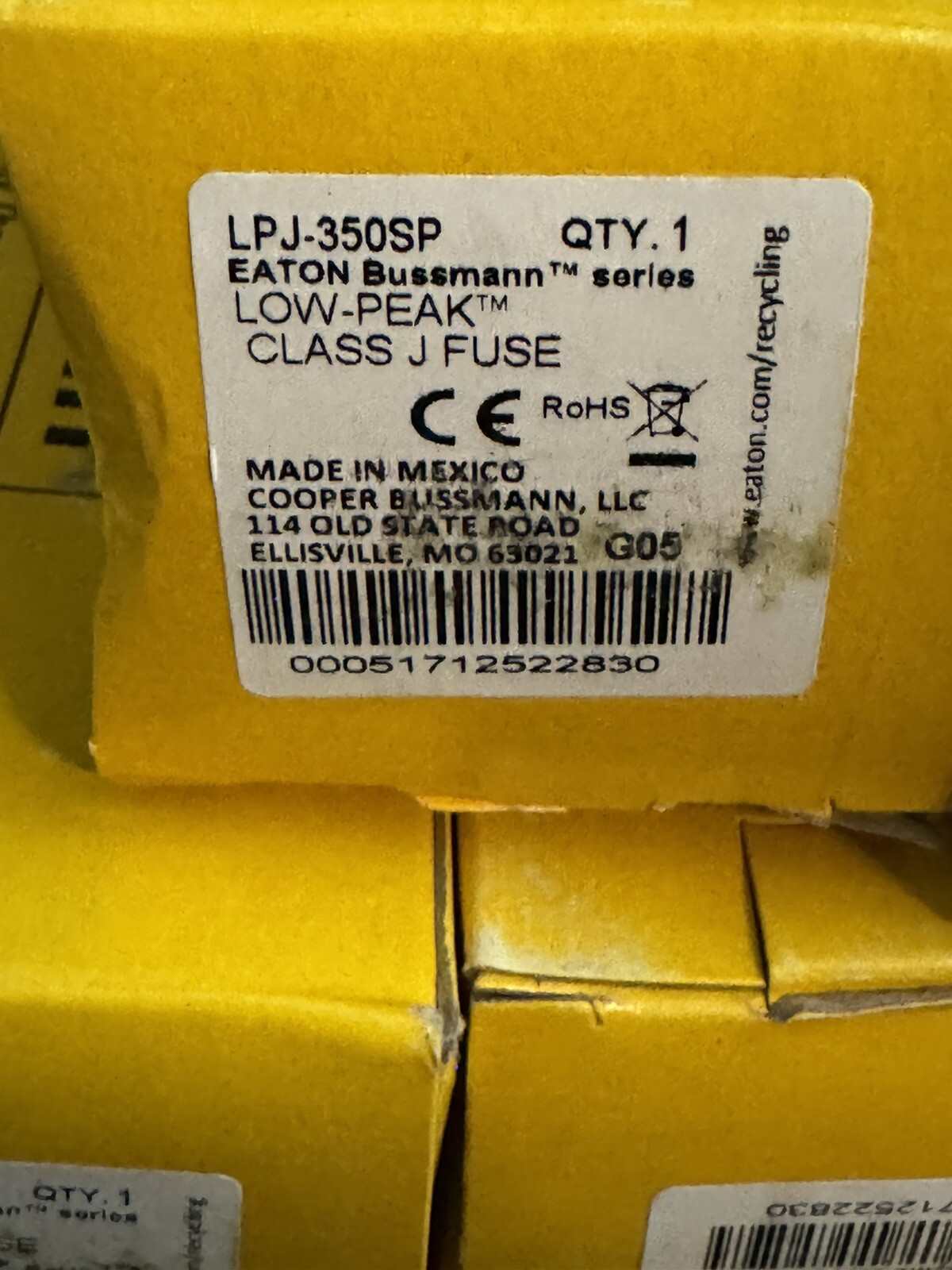 Bussmann LPJ-350SP LPJ350SP ( 350A ) 600Vac LOW-PEAK DUAL-Element Class J Fuses