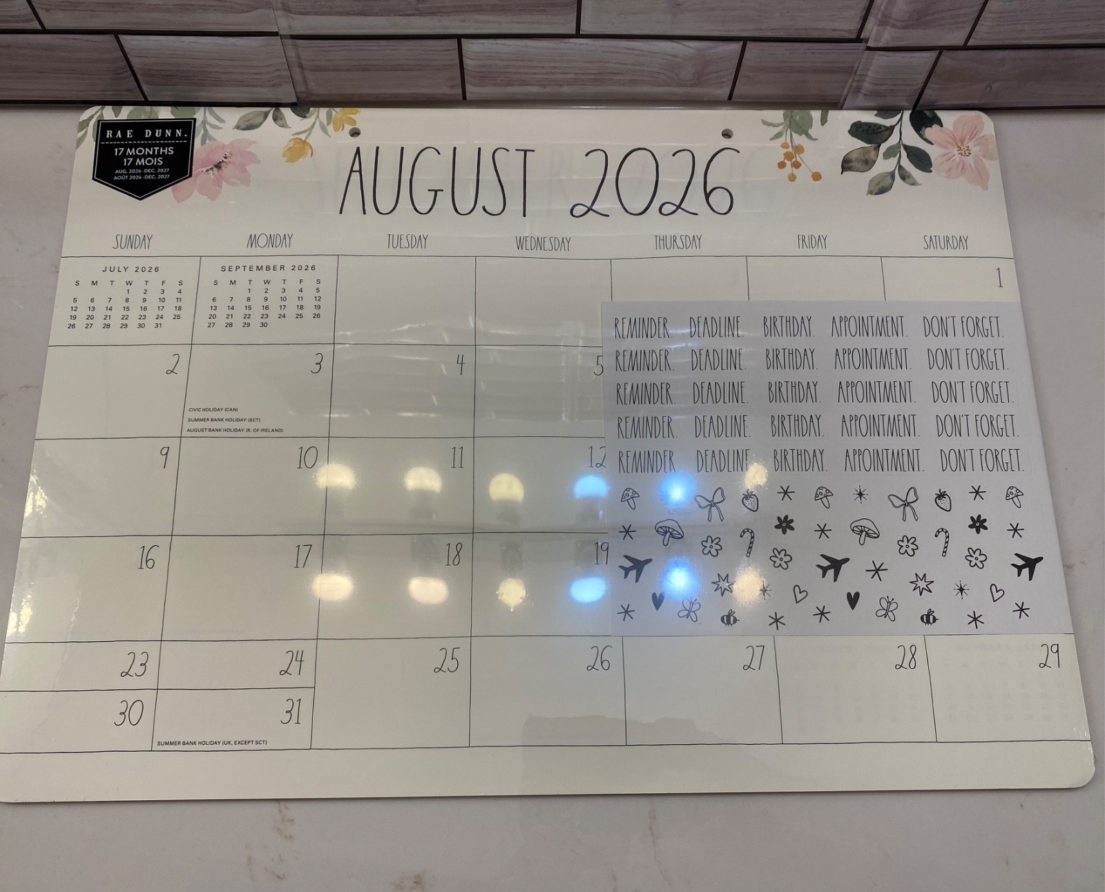 Rae Dunn ❤️2027 17-Month Desk Blotter Calendar/Planner “Flower” New