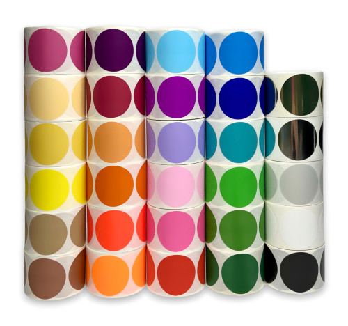 Small 1/2″ (0.5″) Round Inventory Coding Adhesive Labels 1000/RL (Choose Color)