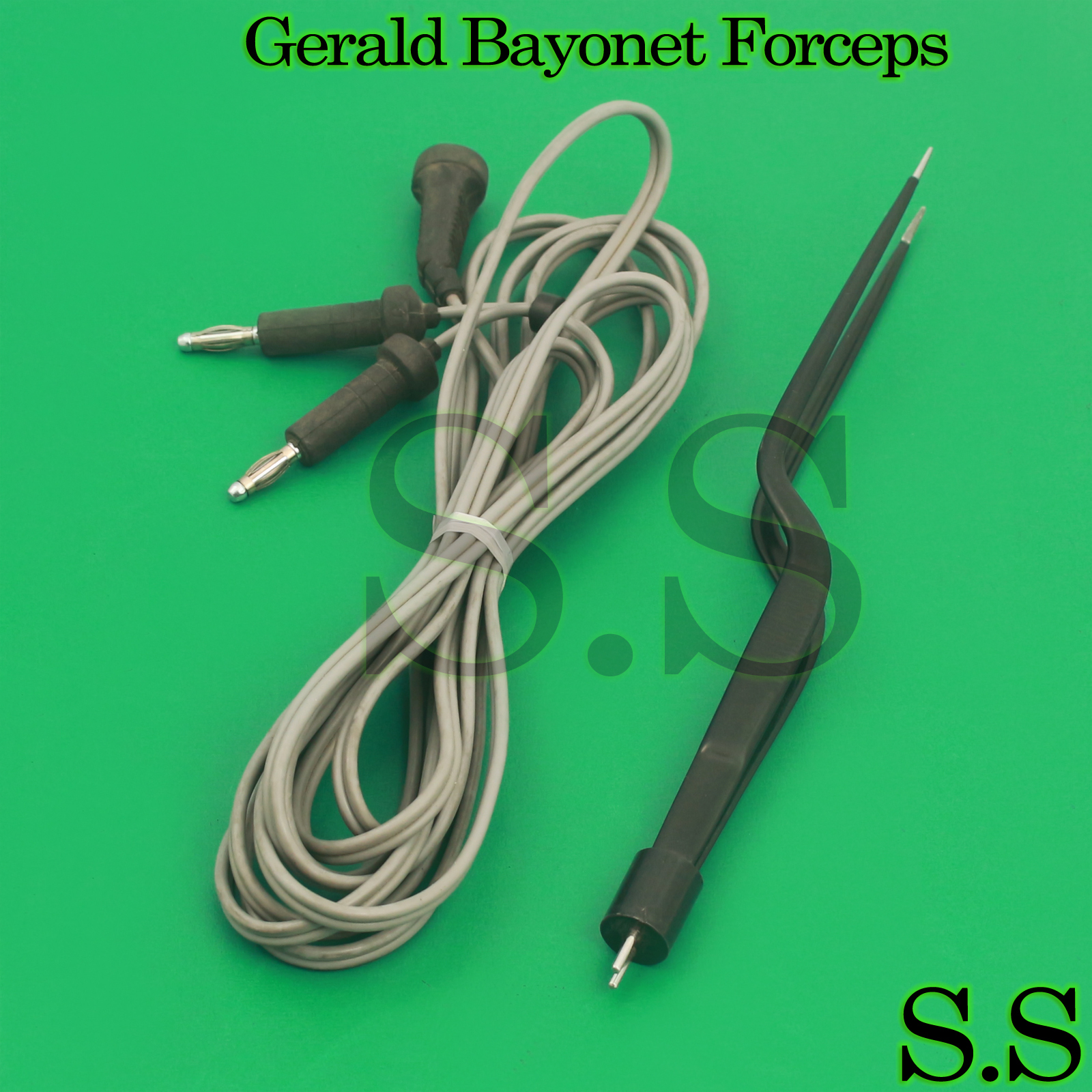 Bipolar Gerald Bayonet Forceps 19.5cm Non Stick ReUsable Electrosurgical EL-006
