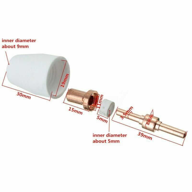 40 Pcs Air Plasma Cutter Consumables Extend Tips For PT-31 LG-40 Torch CUT-40 50
