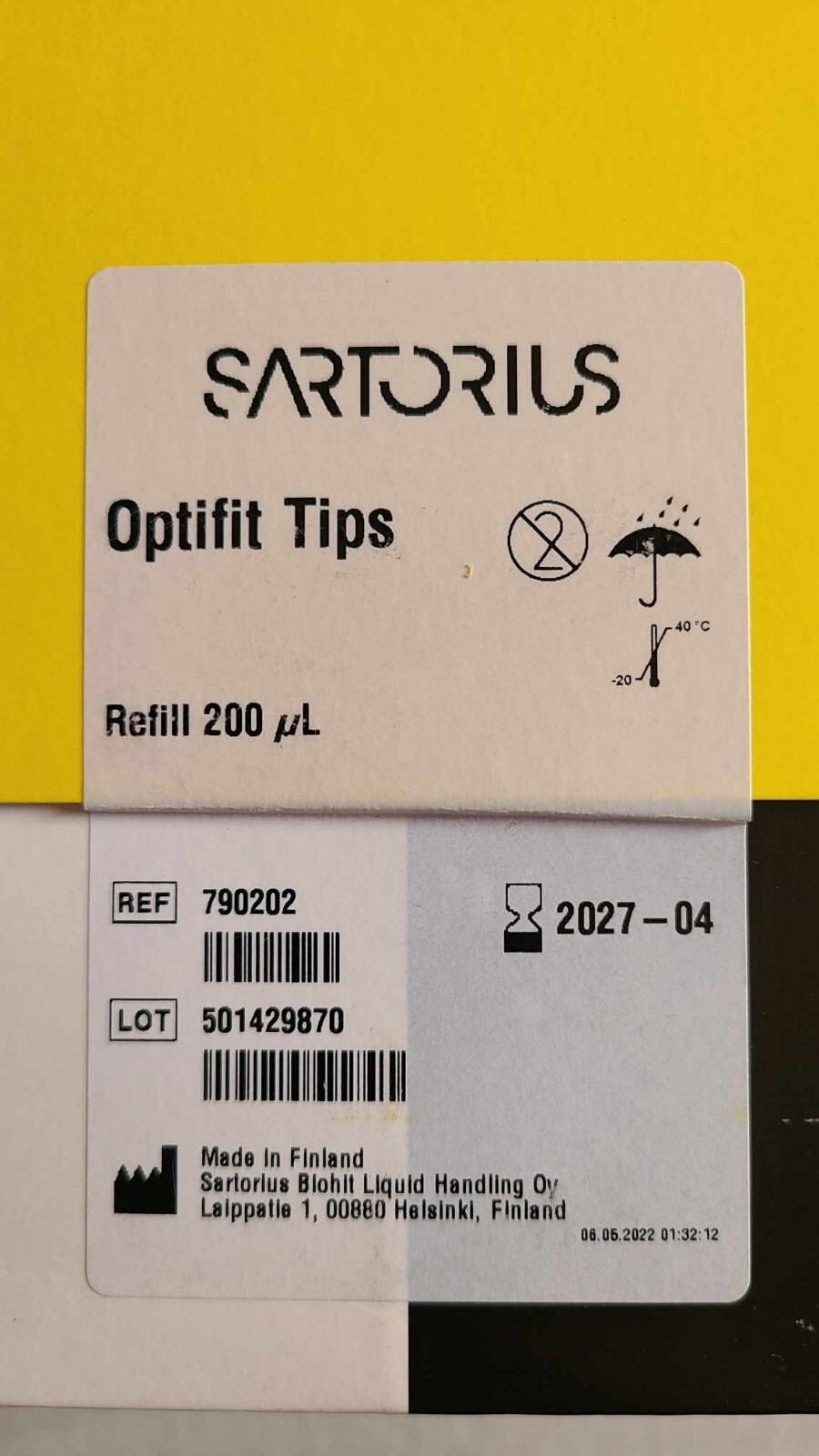 Sartorius Optifit Tip 0.5-200 ul Refill Tower 960 Tips 790202 Exp. 04/2027