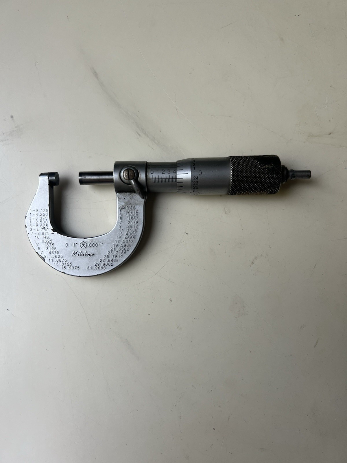 Mitutoyo Micrometer 0-1” .0001” Made in Japan