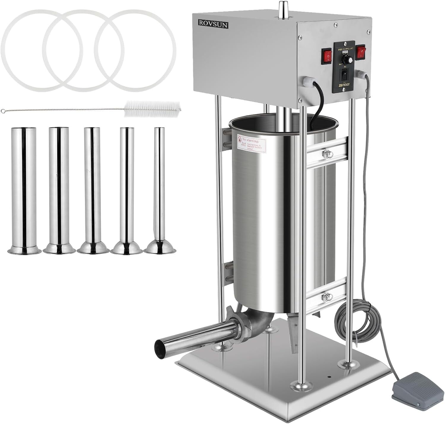 ROVSUN Electric Sausage Stuffer 10L Variable Speed Sausage Maker Stainless Steel
