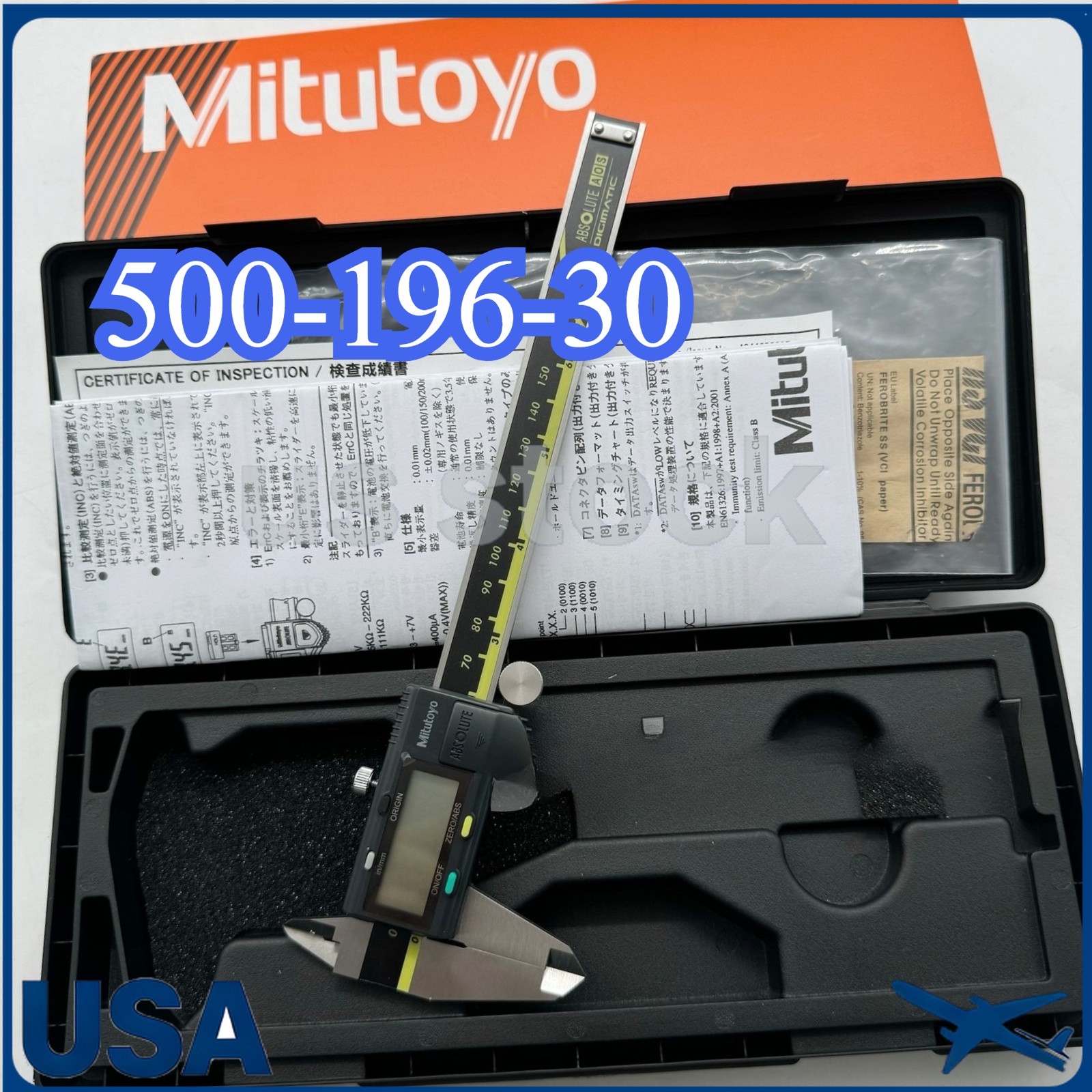 500-196-30 150mm/0-6 Absolute Digital Digimatic Vernier Caliper Mitutoyo Japan