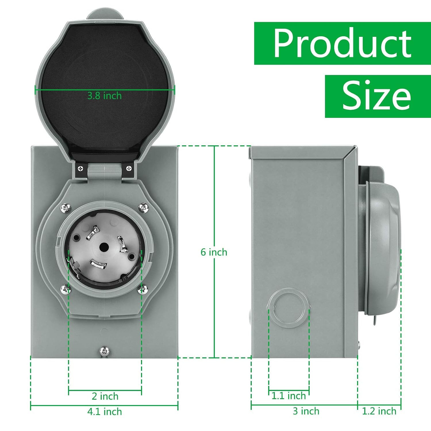 50 Amp Generator Power Inlet Box, ETL Listed NEMA SS2-50P | Power Inlet Box for