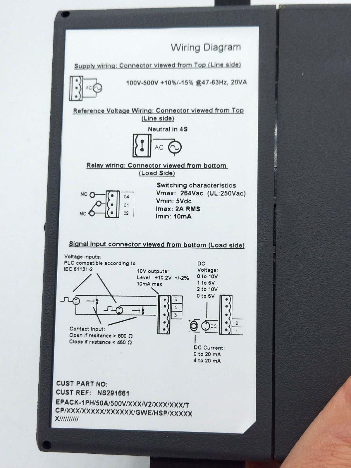EUROTHERM EPACK-1PH /50A/500V/XXX/V2 POWER CONTROLLER Schneider *NEW AND SEALED*