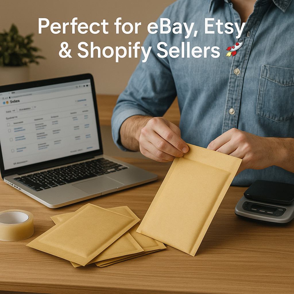 #000 4×8 Kraft Bubble Padded Envelopes Mailers Yellow Shipping Bags Bubblebox
