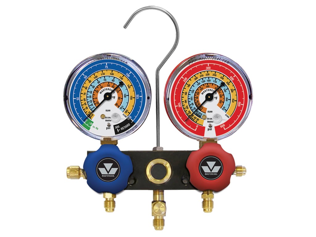 Mastercool 51303 – R600a, R290 & R134a 2-Way Aluminum Manifold Gauge Set Only