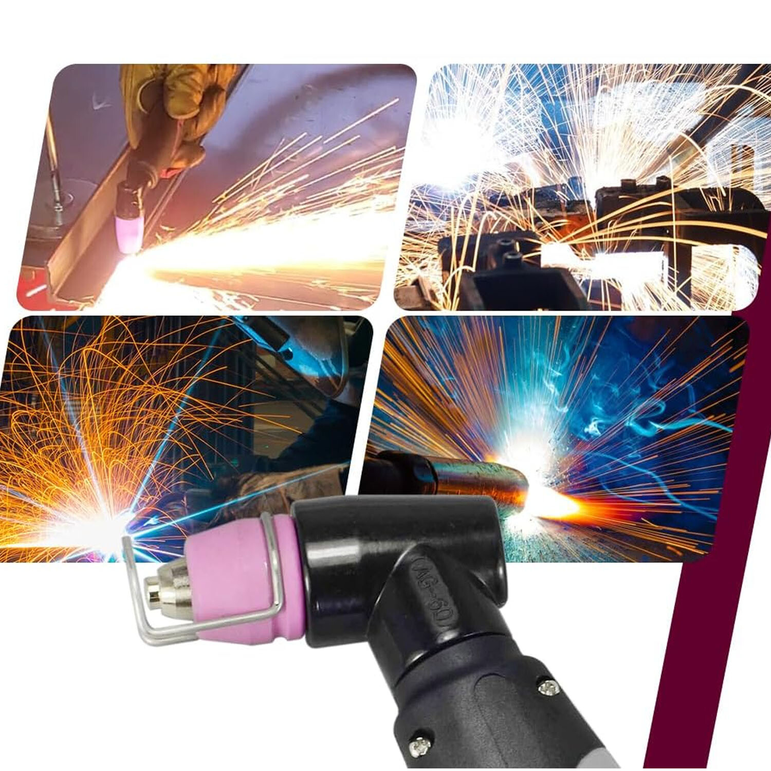 60pcs Plasma Cutter Torch Consumables Kit for SG-55, AG-60, WSD-60 CUT50 60Amp