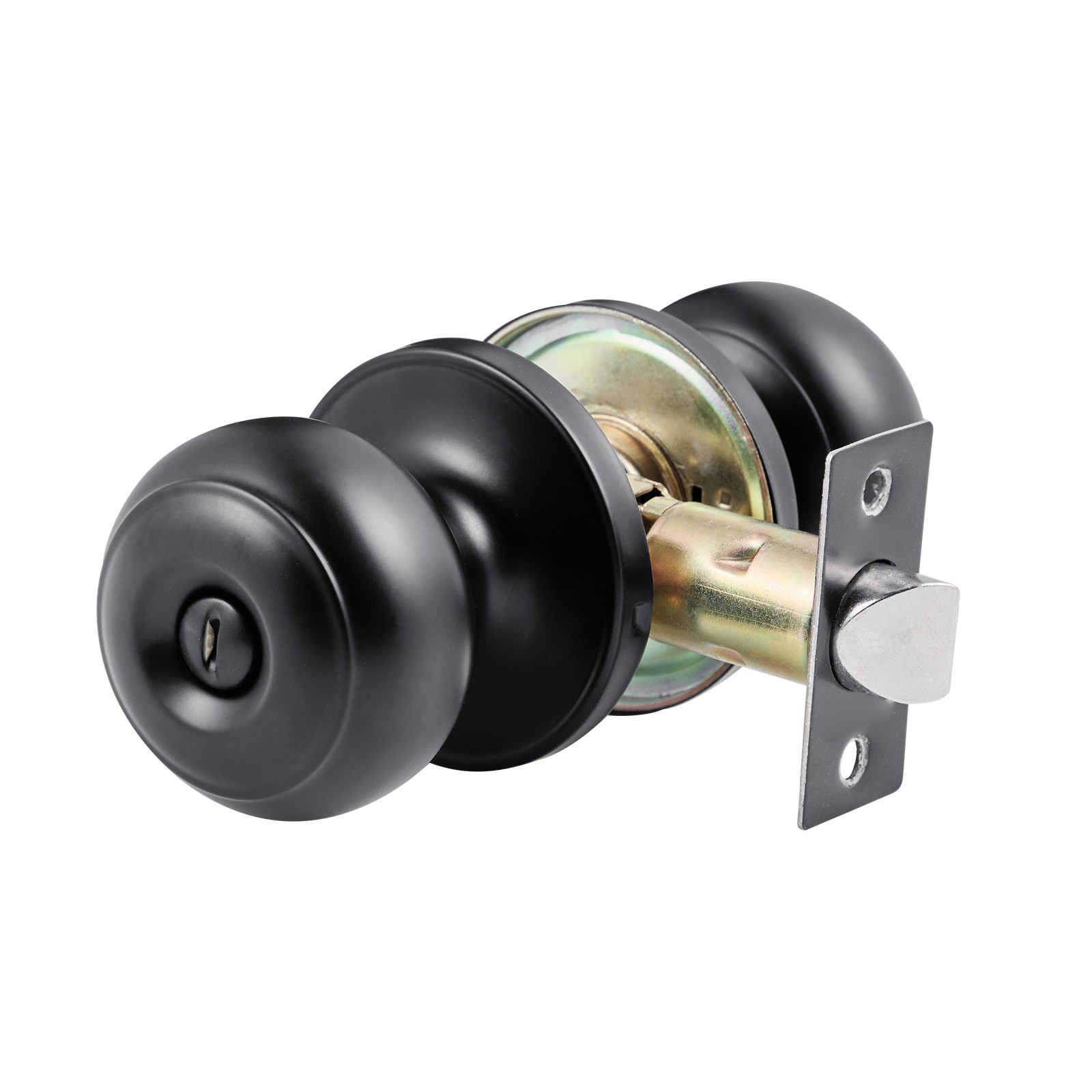 Uimoso Matte Black Interior Door Knobs for Bedroom and Bathroom, 6-Pack, Keyless