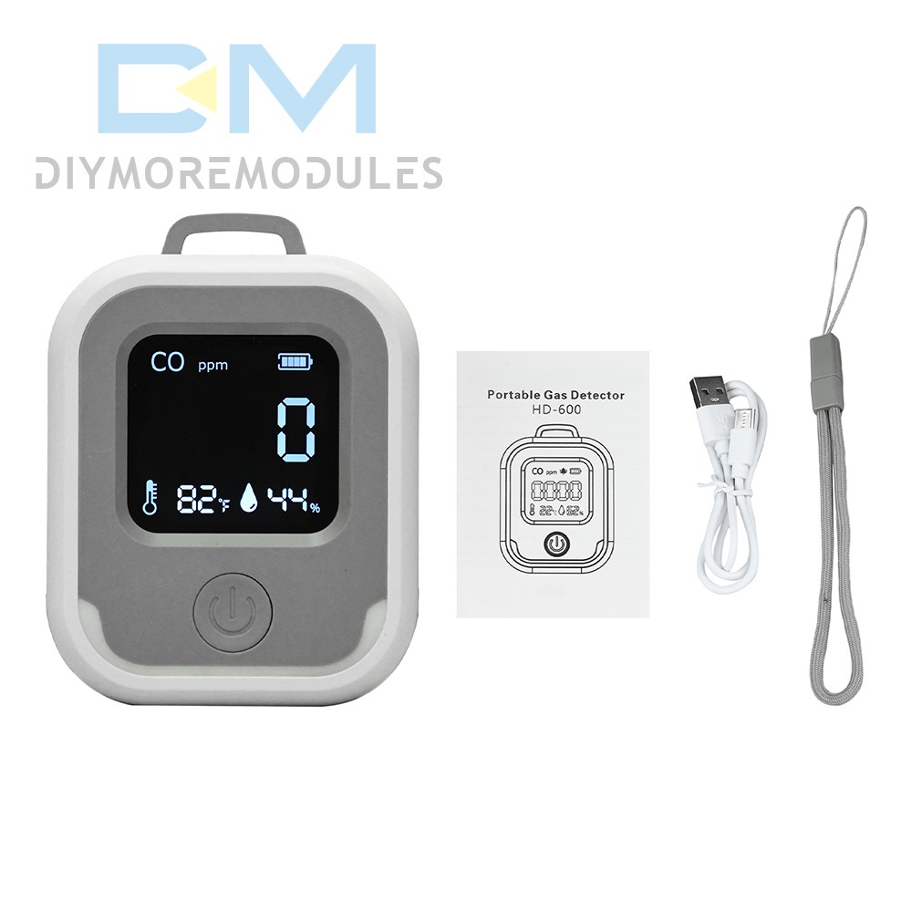 Air Quality Monitor 3-in-1 Carbon Monoxide Detector Temperature Humidity Alarm