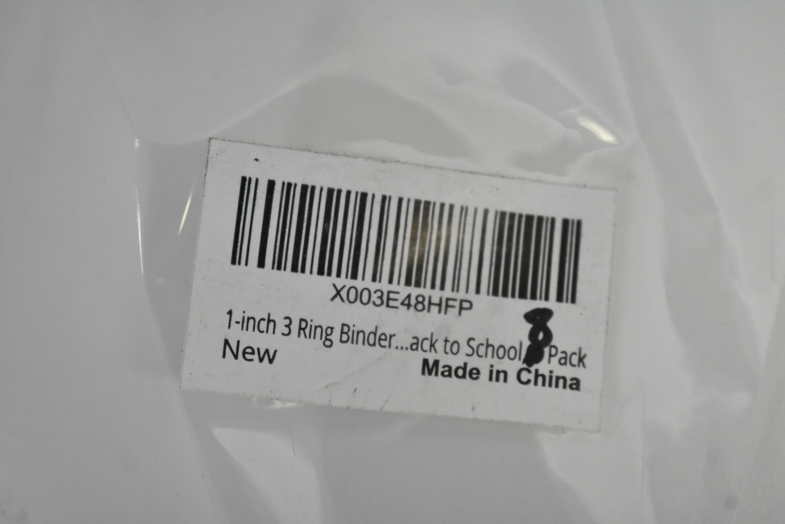 Lot Of 8 White 1″ 3-Ring Daily Use Binder Clear Overlay Vinyl Office Supplies