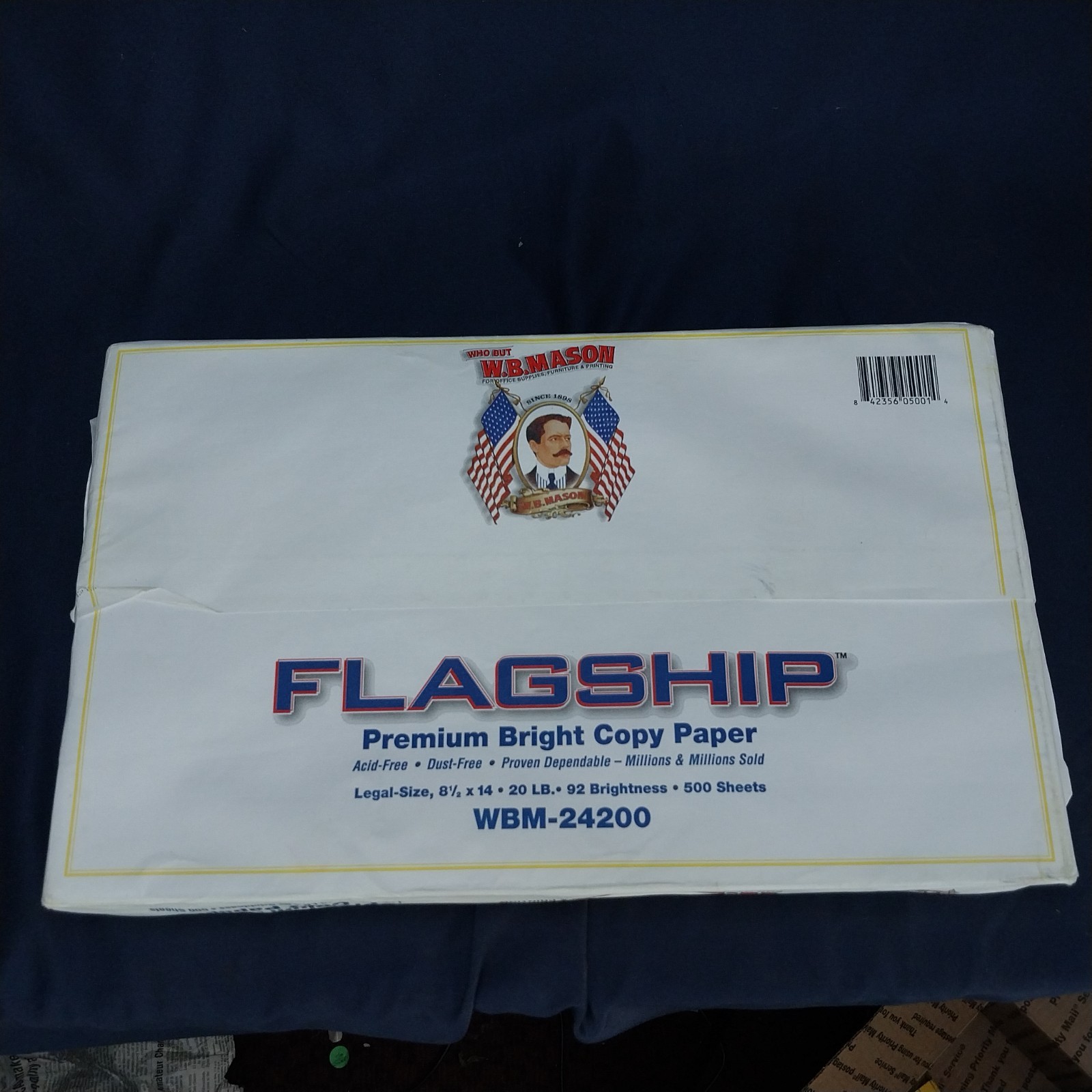 Flagship 8 1/2 x 14 Copy Paper WB MASON 500 Sheets per pack 92 bright 20#