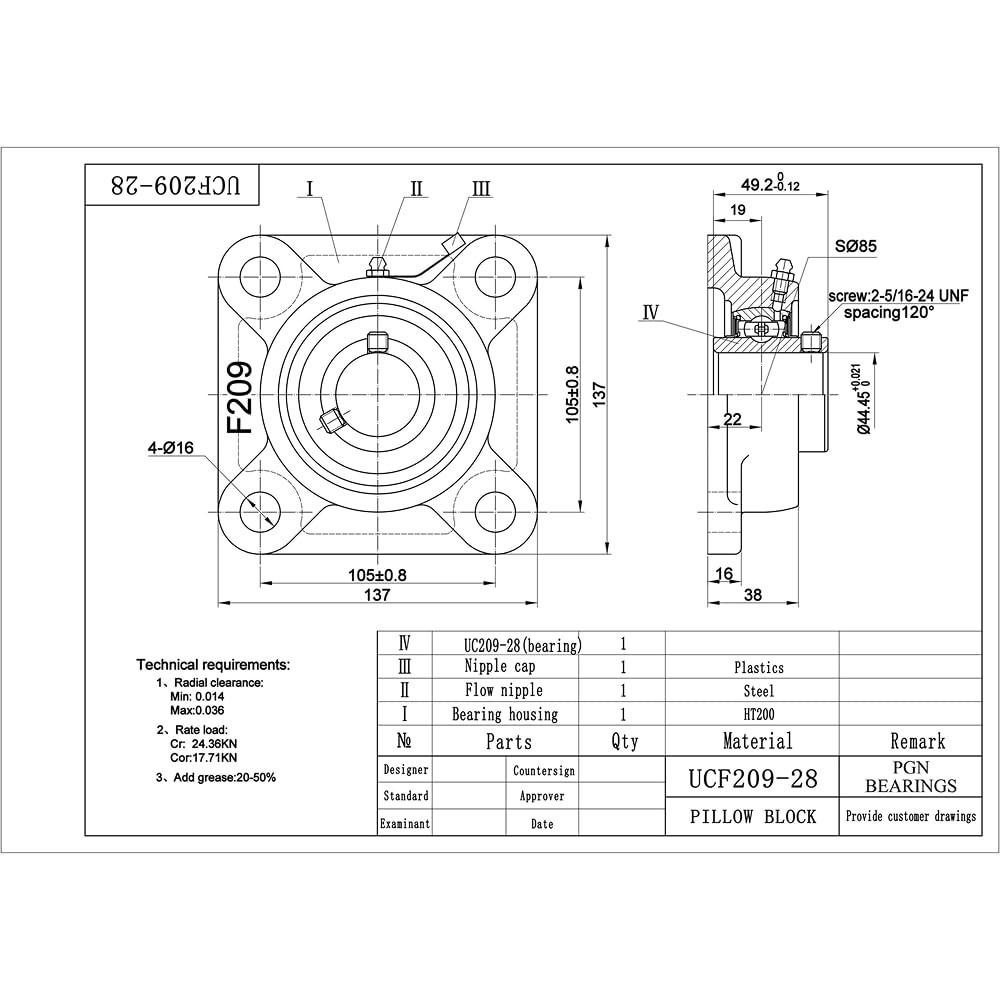 Ultra-Durable Chrome Steel Pillow Block Bearings with Solid Cast Iron Housing