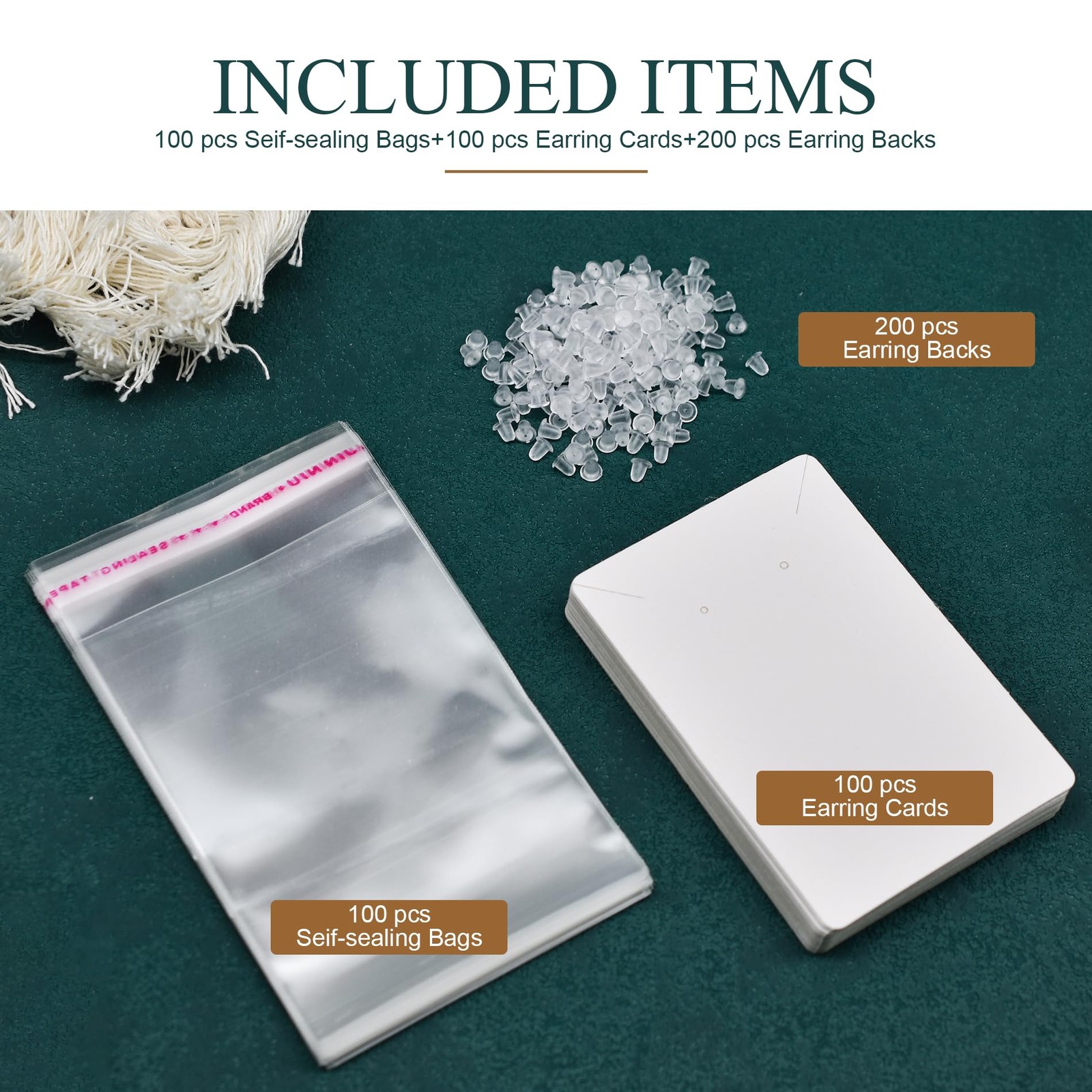 Earring Cards, Set Making Supplies 1 Count (Pack of 100), ZK100-White
