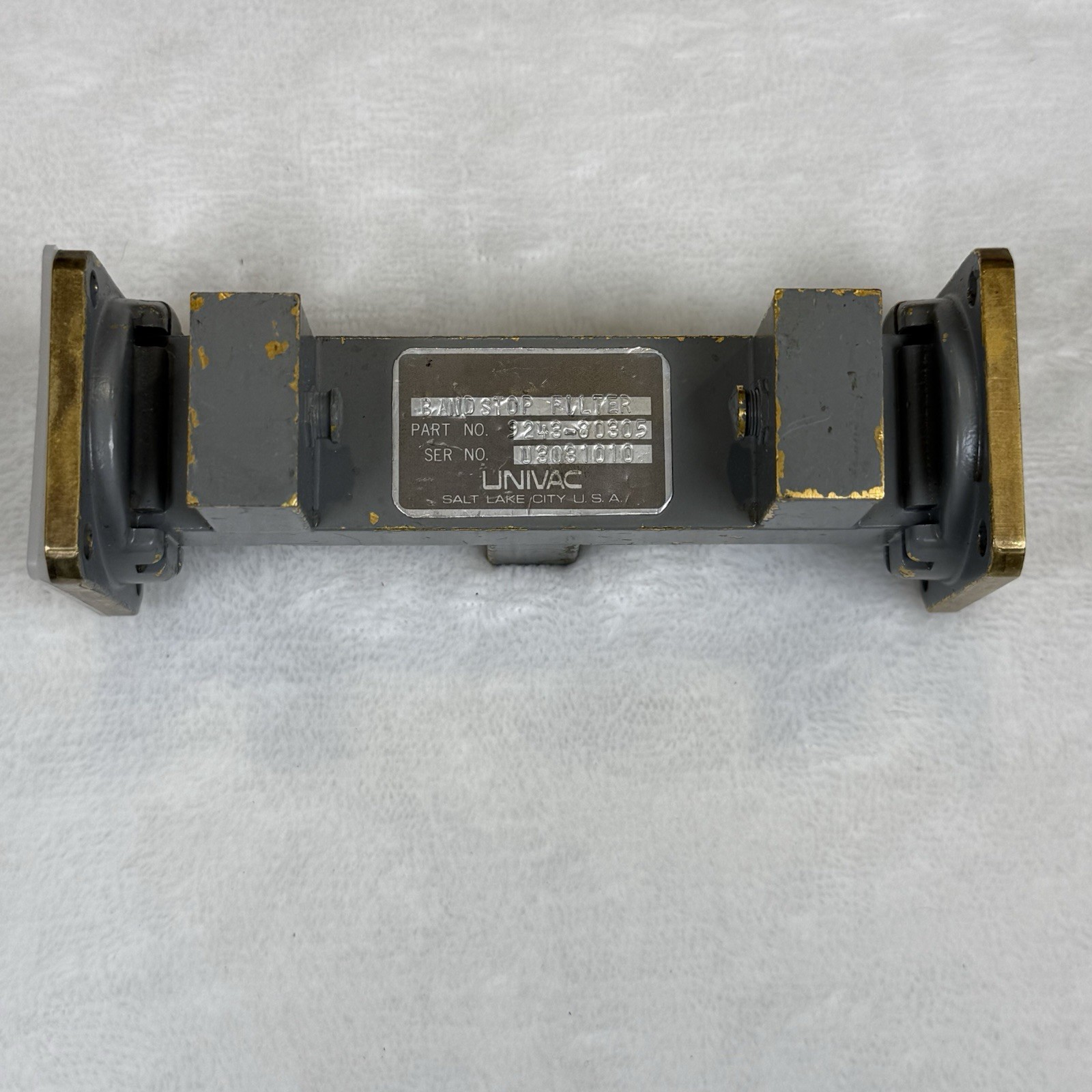 UNIVAC Band Stop Filter 9243-80305 9.35-9.45 GHz Waveguide Microwave RF
