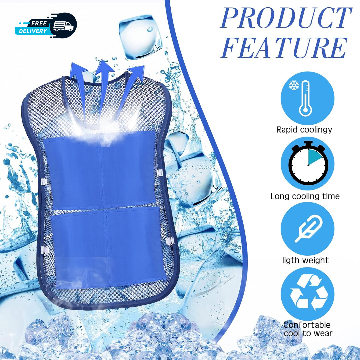 Ice Vest Cooling Vest for Men Women Teens with Ice Packs Summer Cooling Vest