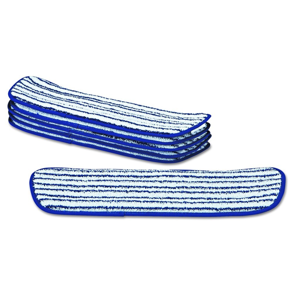 Rubbermaid Commercial Q800WHI 18 in. x 5.5 in. Microfiber Pad – BL/WT (6/BX) New