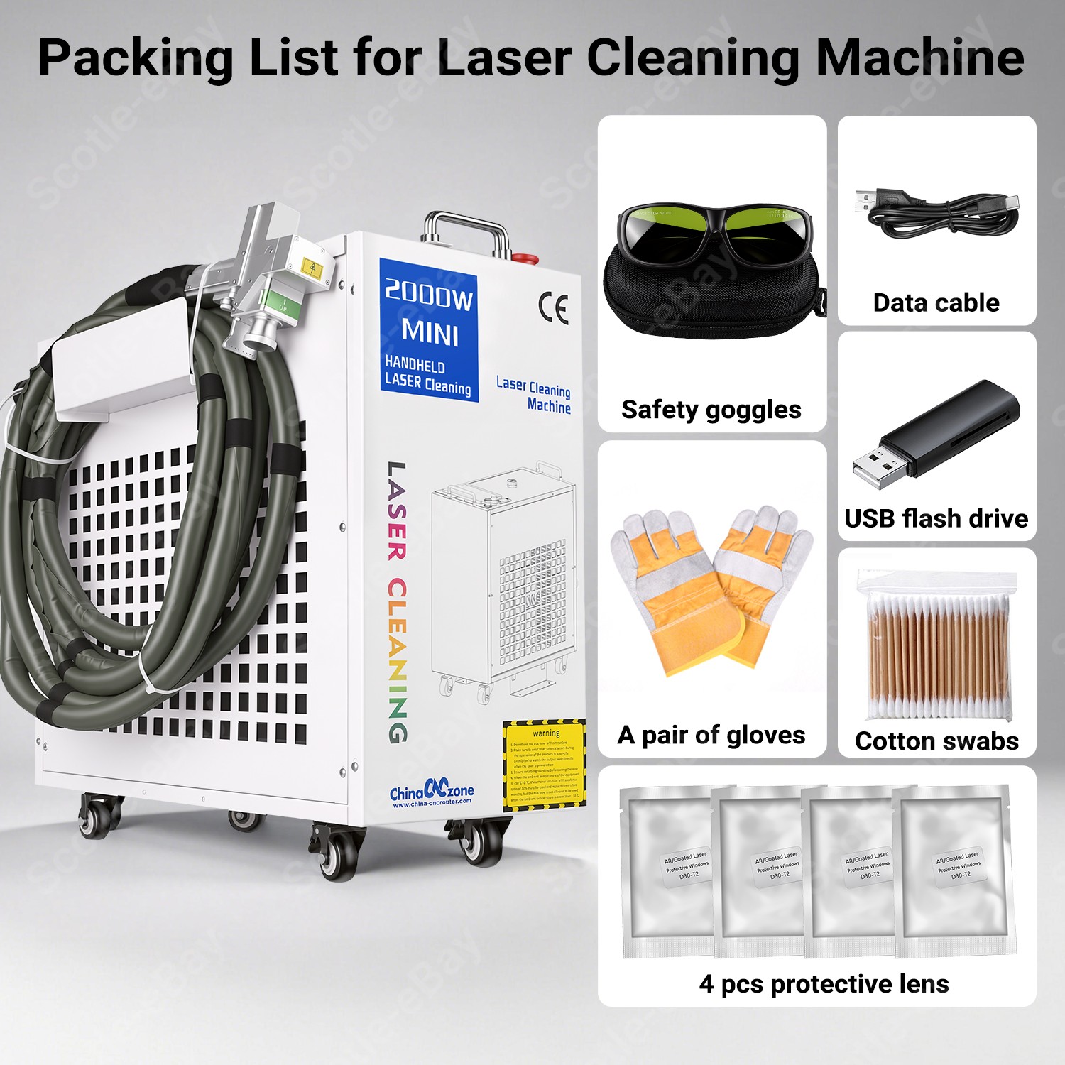 2000W Continuous Wave Laser Cleaning Machine Industrial Laser Rust Paint Remover