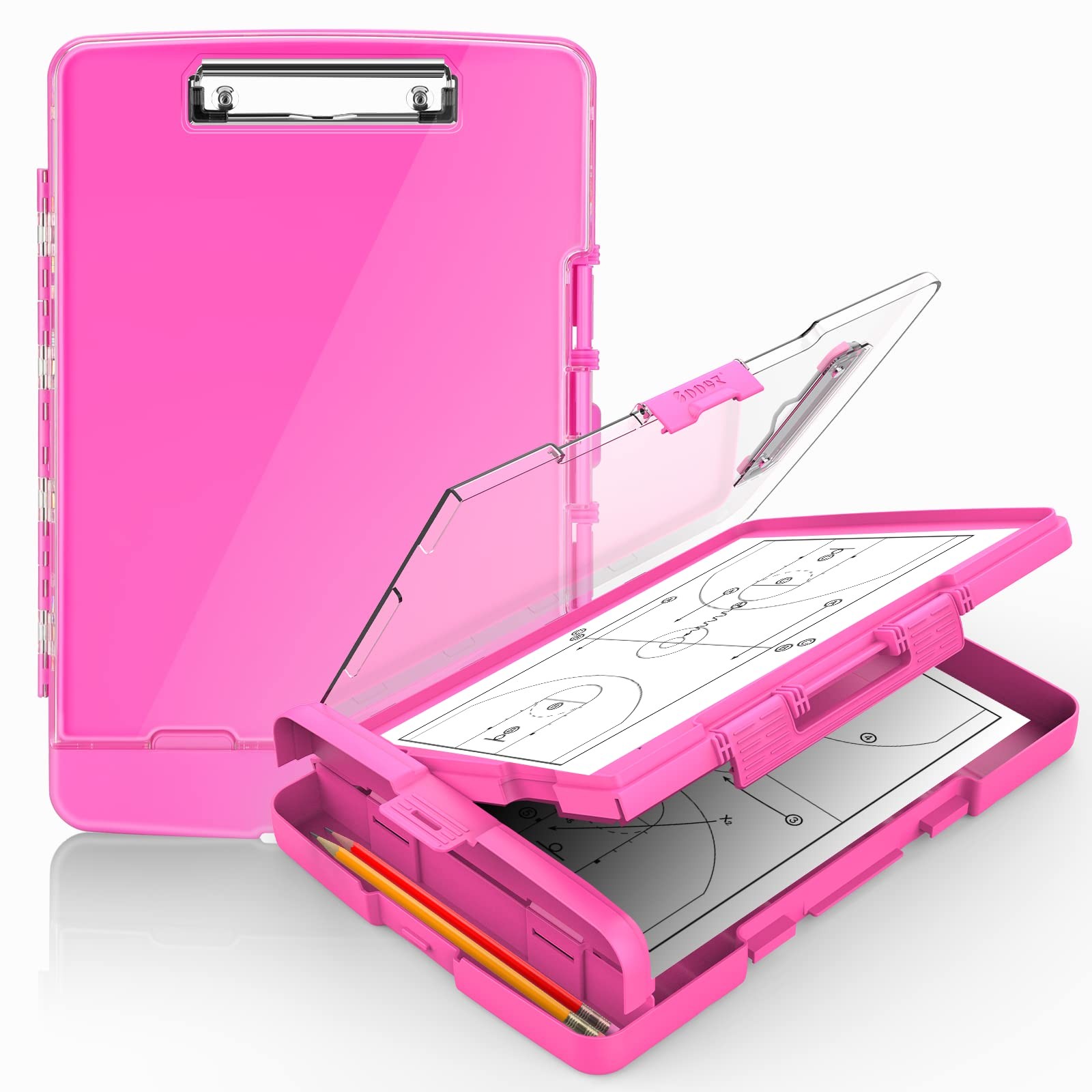 Sooez Original Clipboard with 2 Storage & 9.8″ w x 1 1/3″ d x 14 1/4″ h, Pink