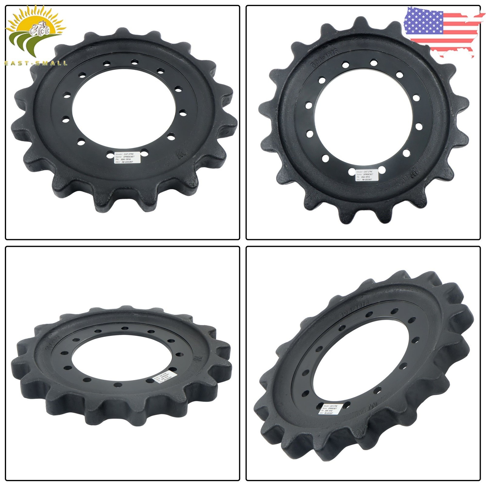 304-1916 Sprocket For CAT 289D 289D3 289DLRC 299C 299D 12 Bolt Hole 17Teeth