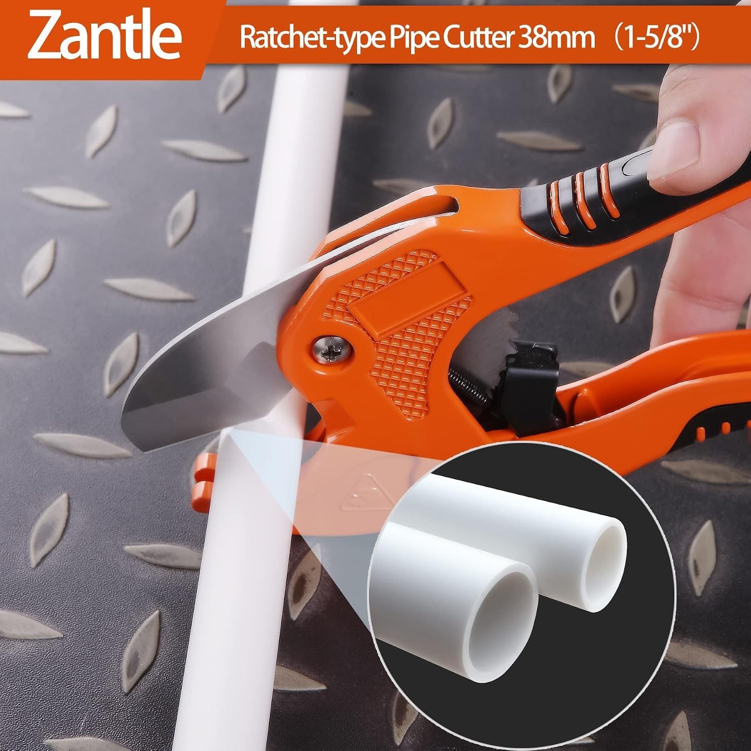 Ratchet Pipe Cutter, Cuts PEX, PVC and PPR up to 1-5/8 in. O.D. | One-Hand Tu…