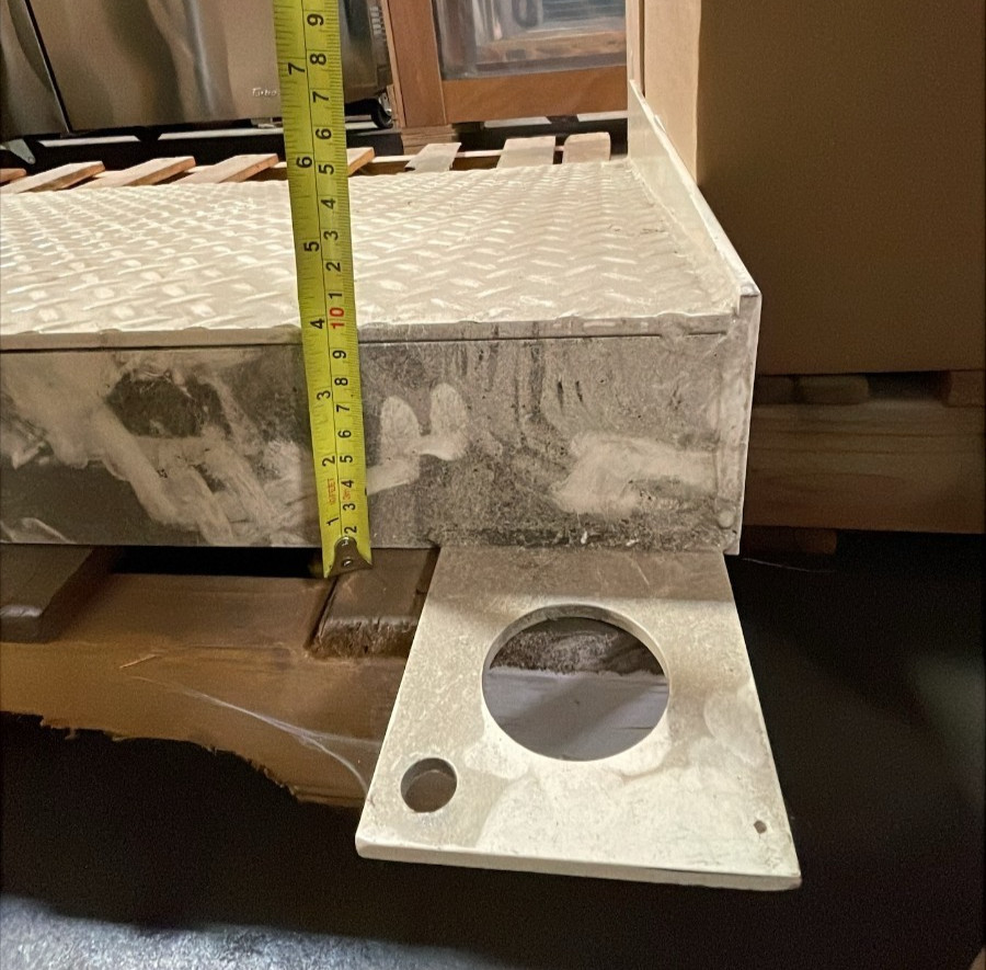 4 inch rise ramp. 48 x 28 1/2 Interior ramp area.