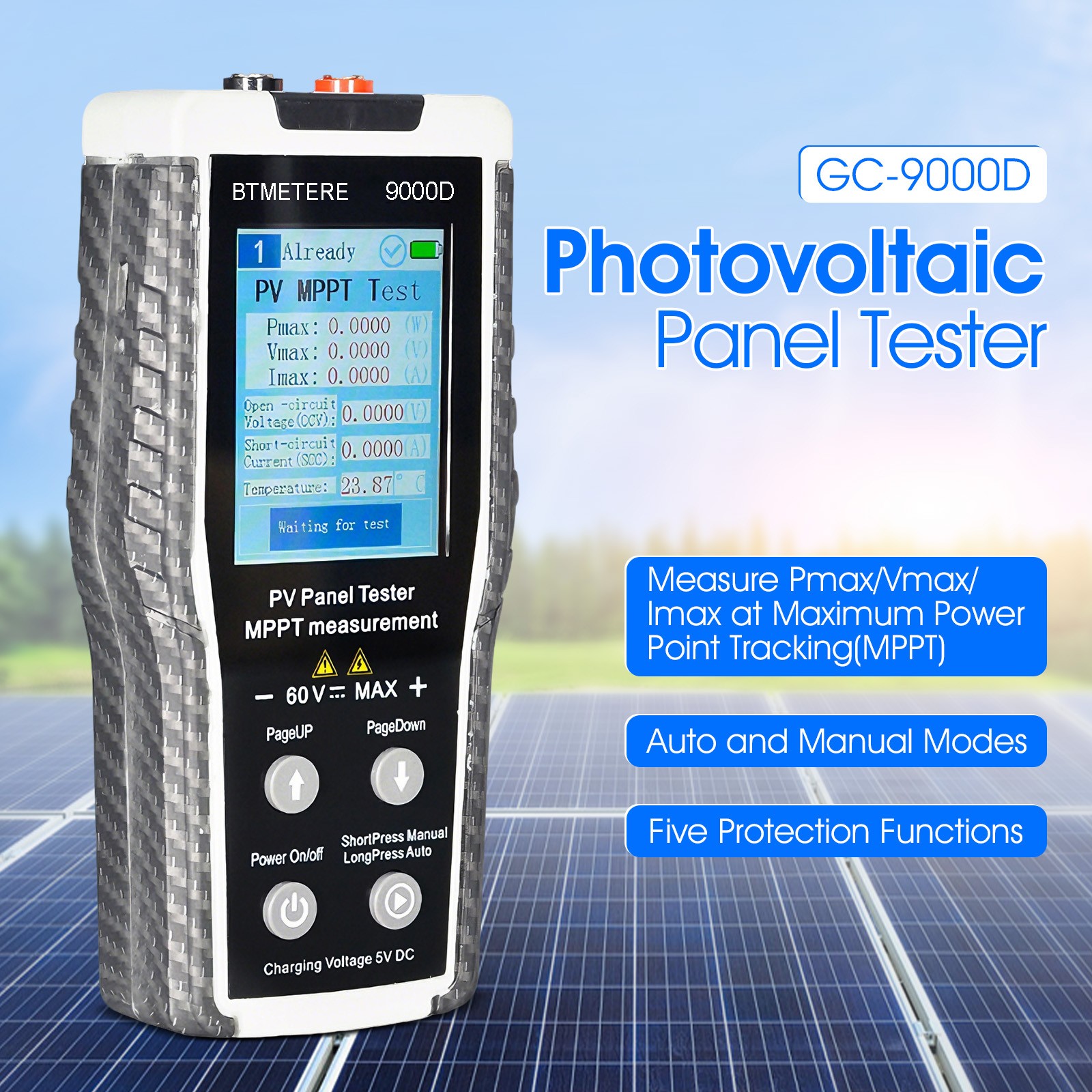 800W MPPT Solar Panel Tester Photovoltaic Panel Multimeter For 60V/35A PV Module