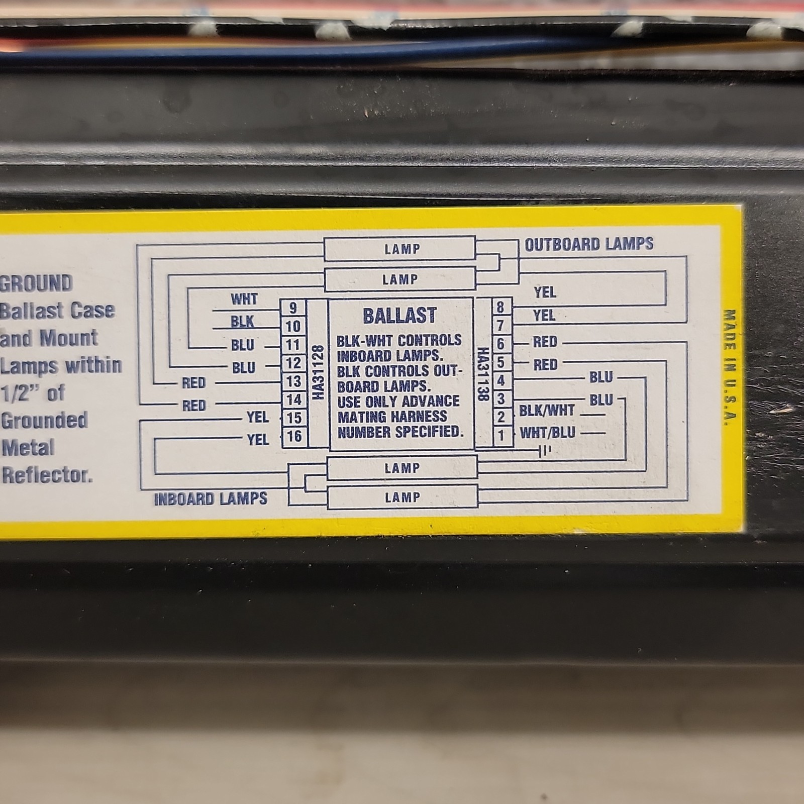 Advance R-4S40-A-TP-AC R4S40ATPAC Type HL Class P Rapid Start Ballast 120V 60HZ