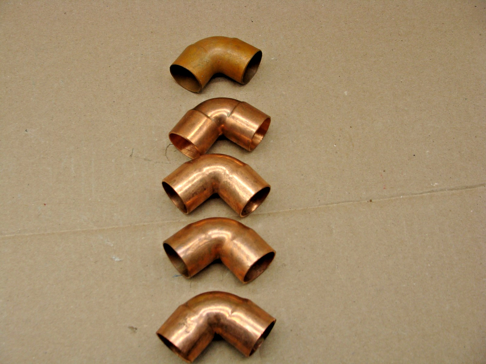 1″ COPPER 90 DEGREE SWEAT ELBOW 1″ x 1″, 1 INCH X 1 INCH LOT OF 5