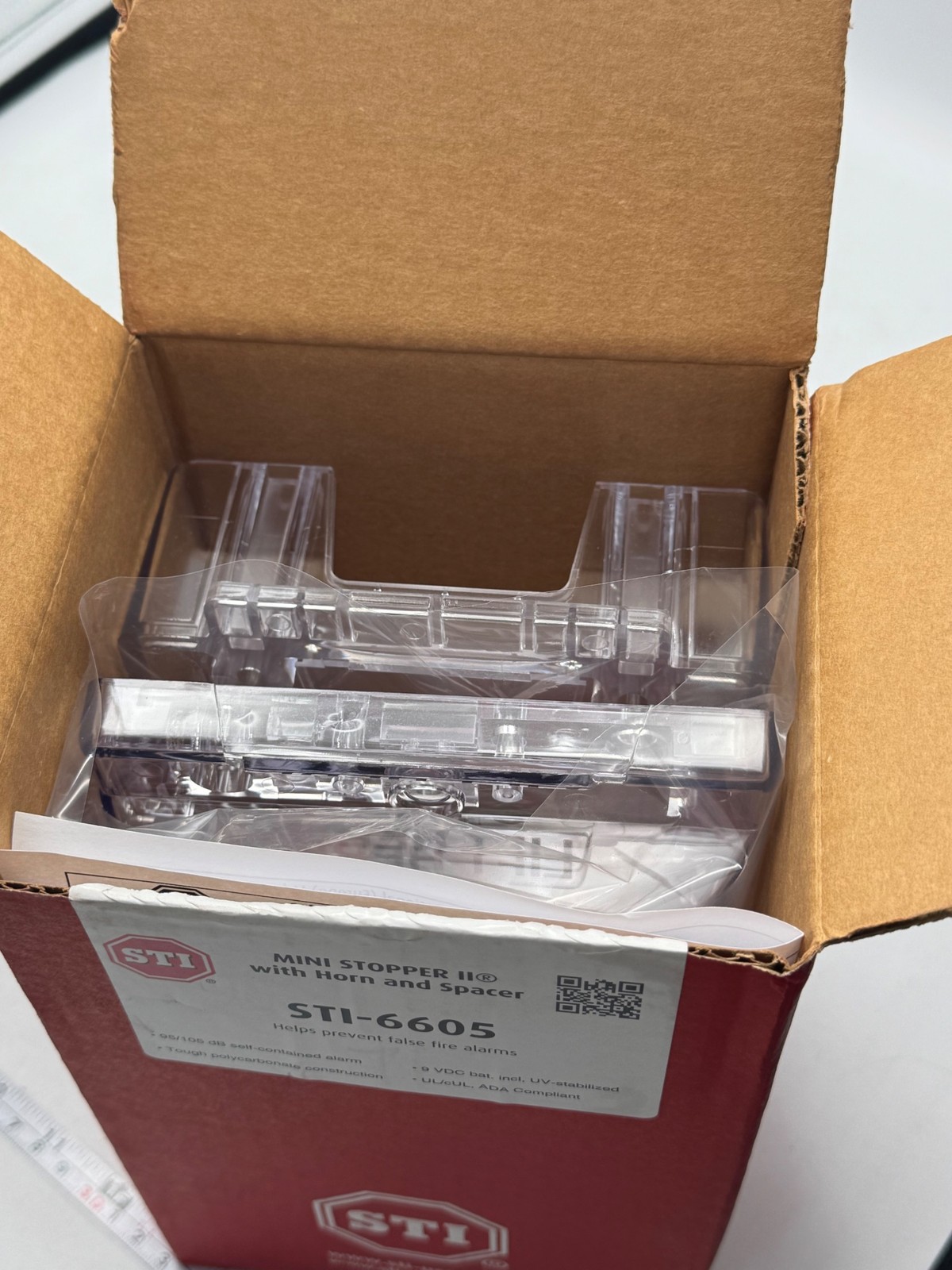 STI Mini Stopper II Fire Alarm Accessory STI-6605 Horn Spacer 95/105dB Clear