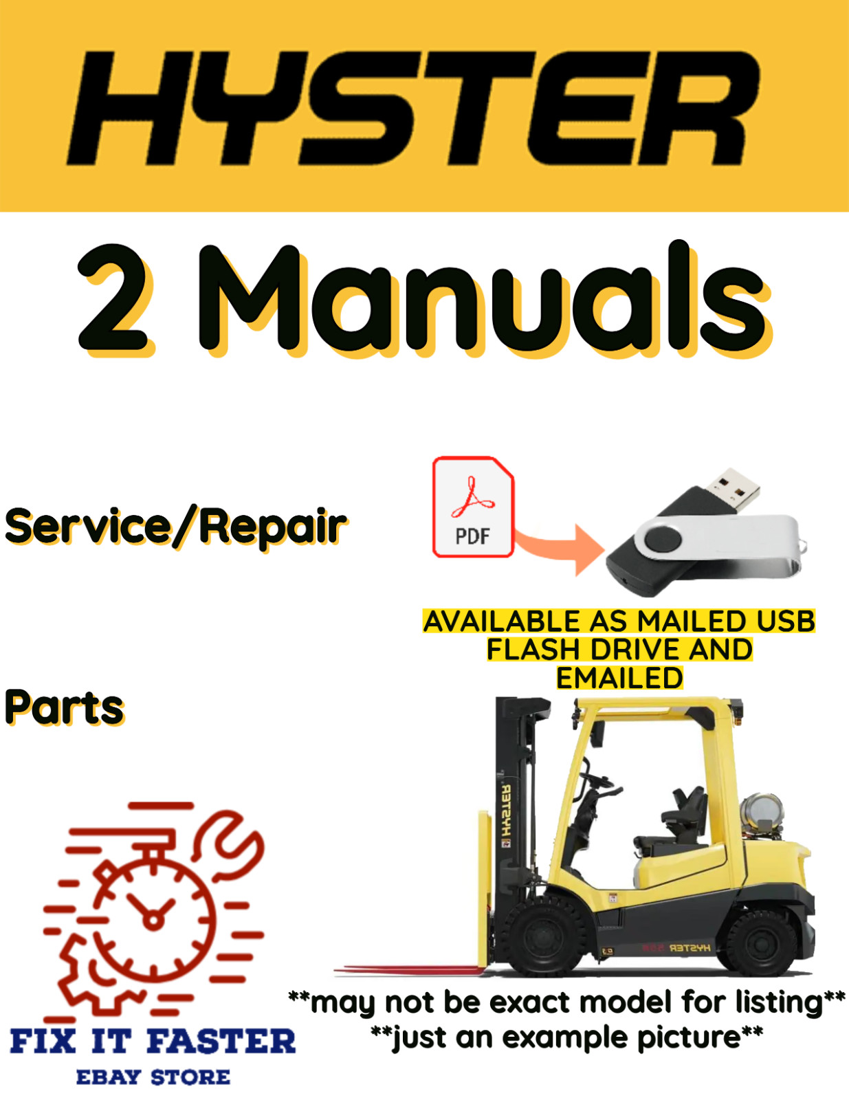 HYSTER FORKLIFT (E117) H40.00XM-16CH SERVICE REPAIR SHOP PARTS MANUAL PDF ON USB