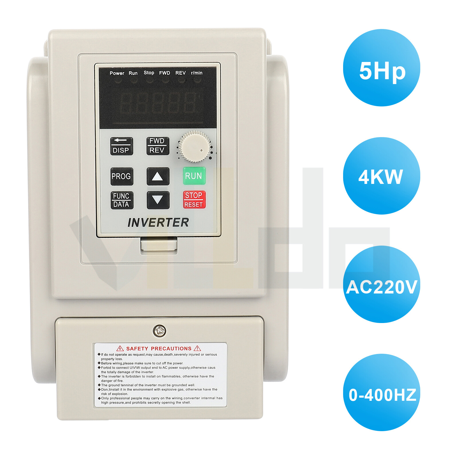 Variable Frequency Driver 5HP 220V 4KW Interver VFD Single to 3 Phase Output