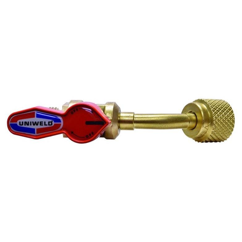 Uniweld UBV14 Ball Valve Hose Adaptor 1/4 in Male Flare and 1/4 in Female Flare