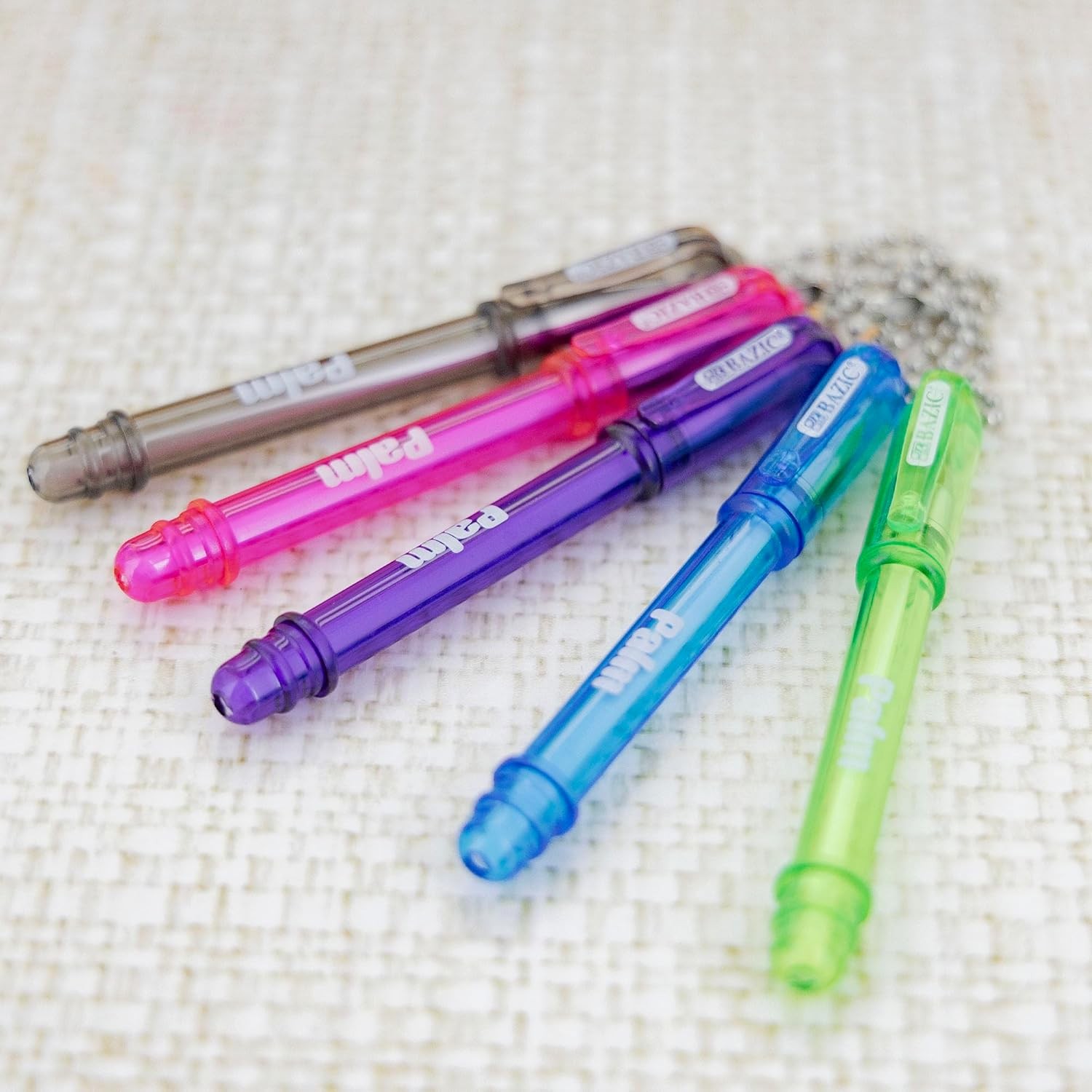 BAZIC Palm Mini Ballpoint Pen w/Key Ring, Roller Pens Medium Point 1.0mm, Small