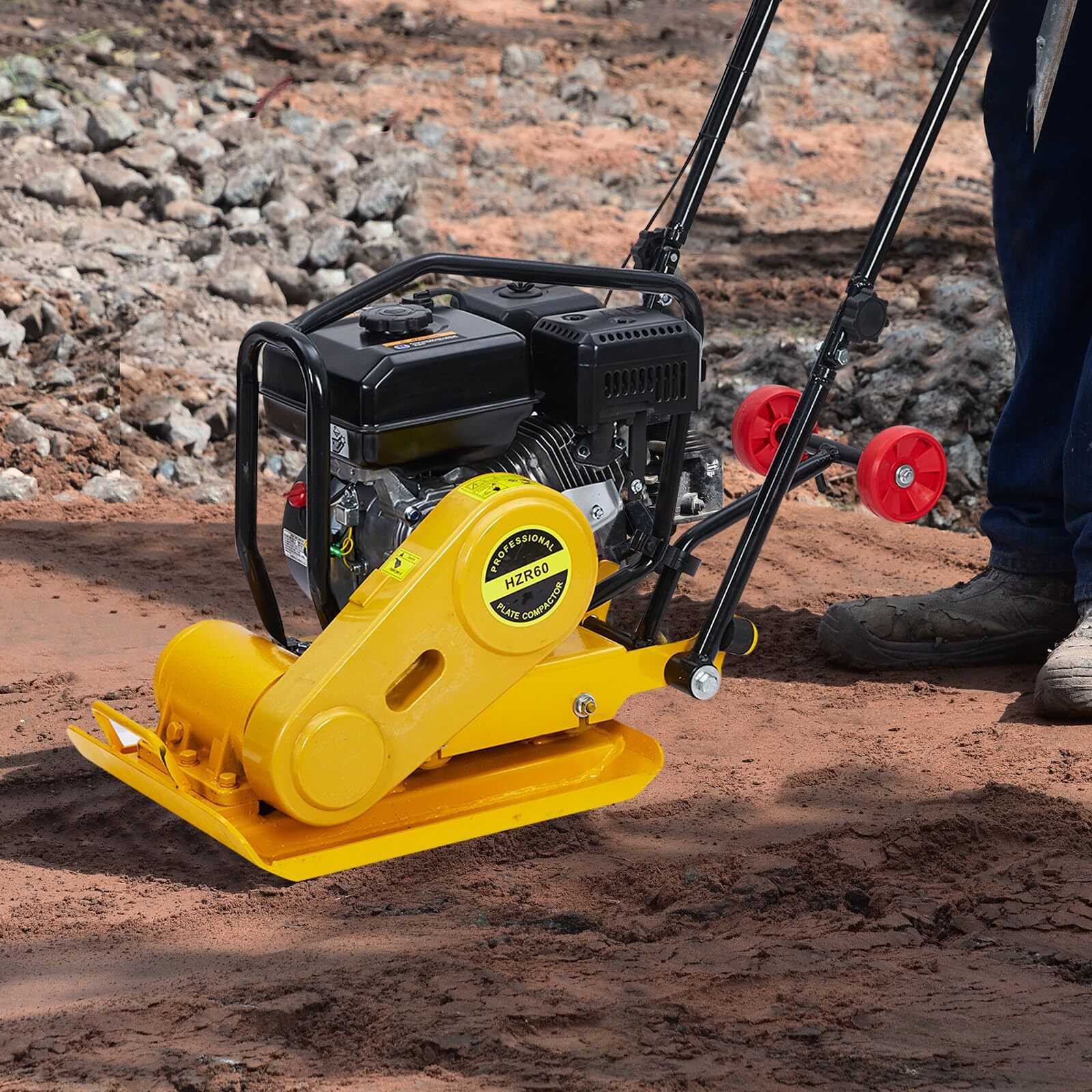 Plate Compactor Rammer 7HP 212CC Gas Engine Force Rammer NEW 4200lbs Compaction