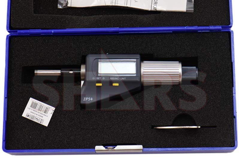 SHARS 0-1″ Electronic Micrometer Head IP54, LCD Display, In/Metric New !]
