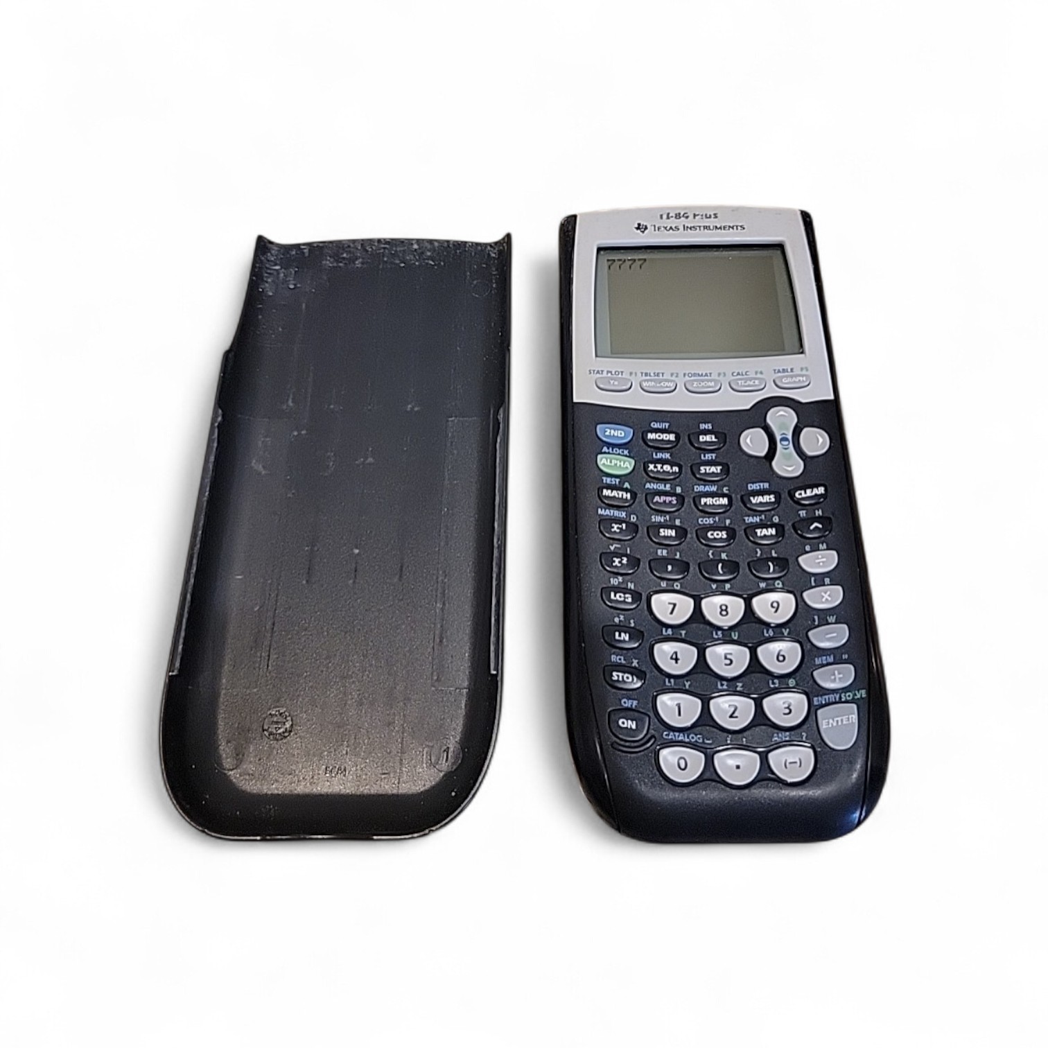 Texas Instruments TI-84 Plus Graphic Calculator Black W/Cover. Working Condition